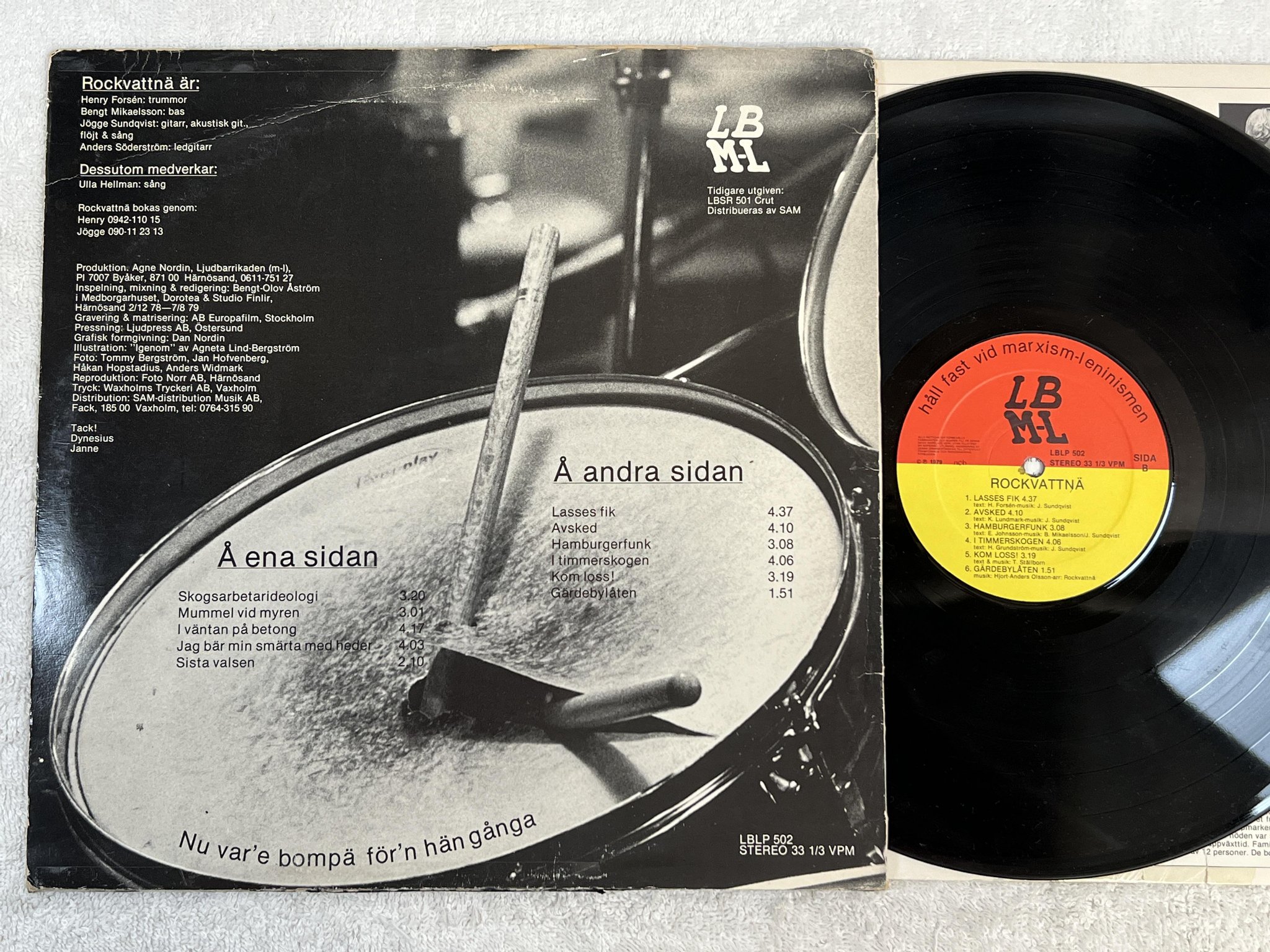 Omslagsbild för skivan ROCKVATTNÄ s/t LP -79 Swe LJUDBARRIKADEN LBLP 502