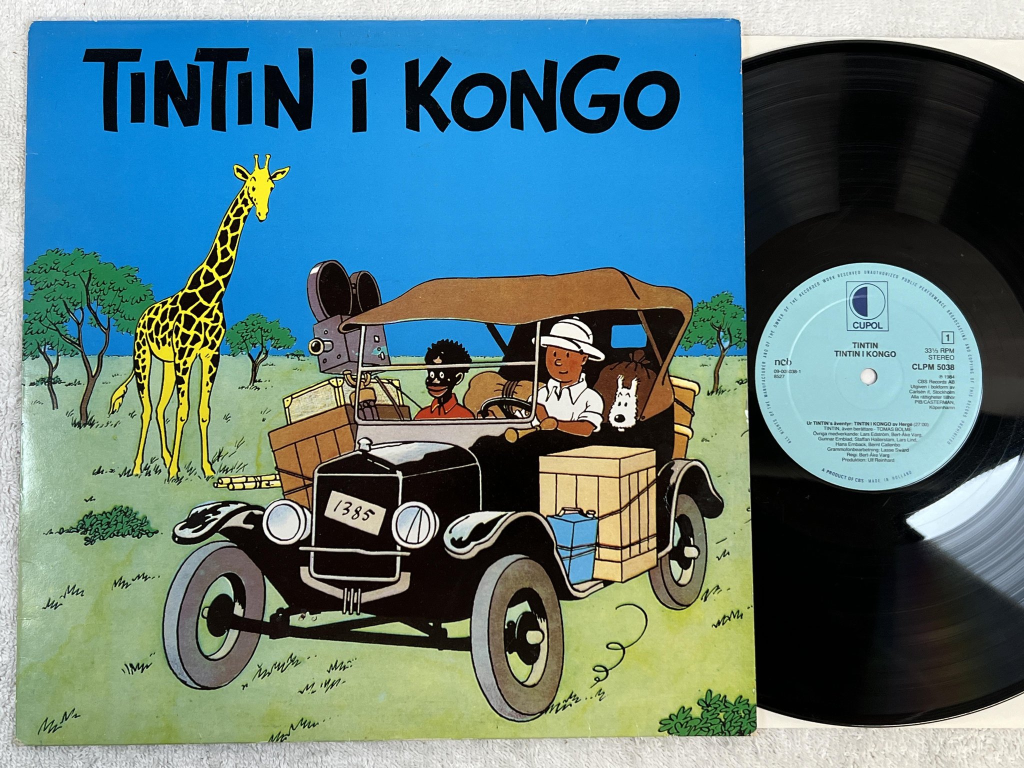 Omslagsbild för skivan TINTIN I KONGO LP -84 Hol CUPOL CLPM 5038 *** RARE ***
