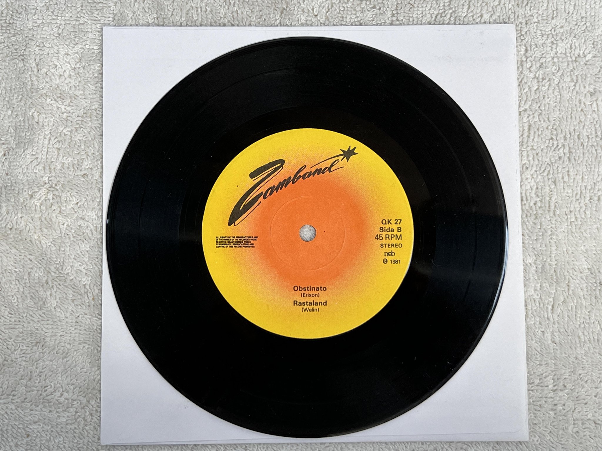 Omslagsbild för skivan ZAMBAND Alice 7" -81 Swe private ska/reggae QK 27