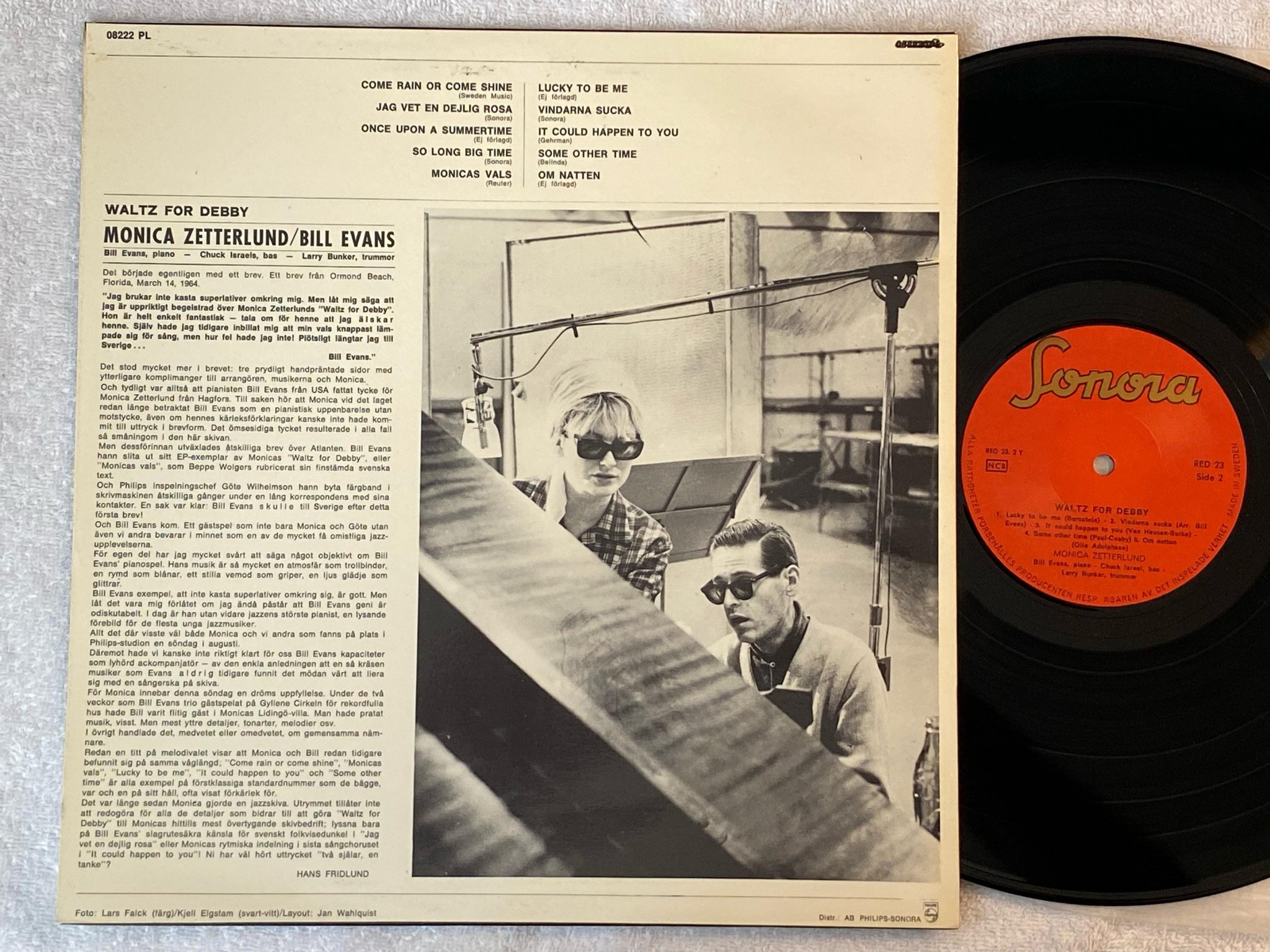 Omslagsbild för skivan MONICA ZETTERLUND waltz for debby LP -69 SONORA RED 23 *** magical album ***