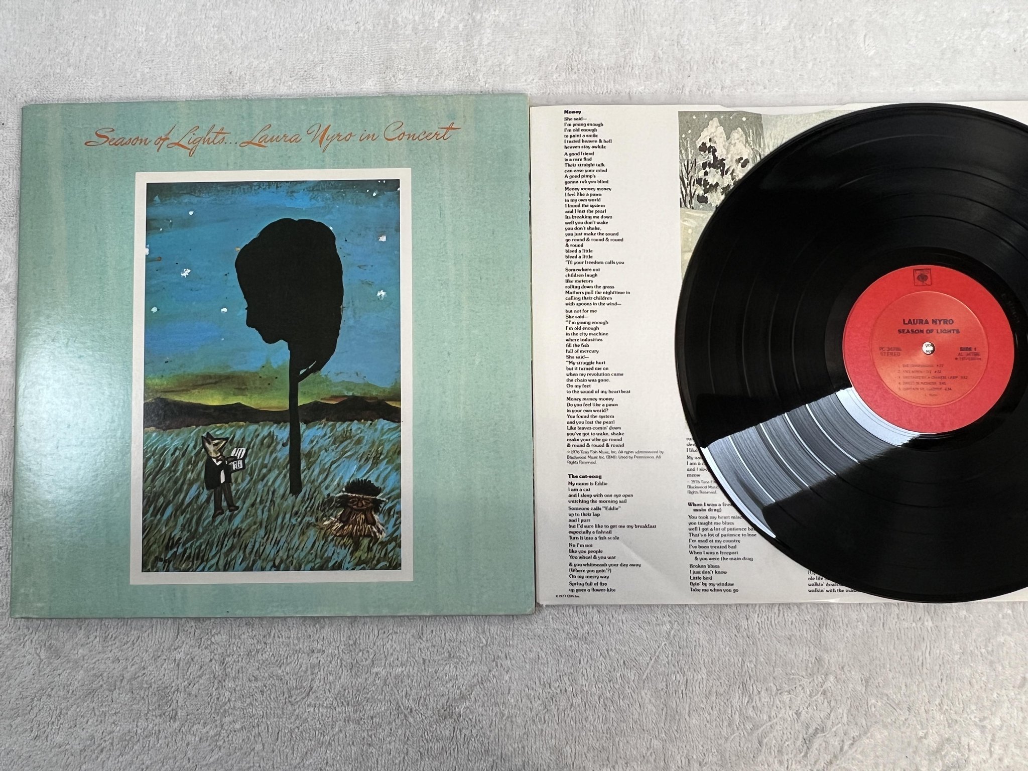 Omslagsbild för skivan LAURA NYRO Season Of Lights...Laura Nyro In Concert LP -77 US columbia PC 34786