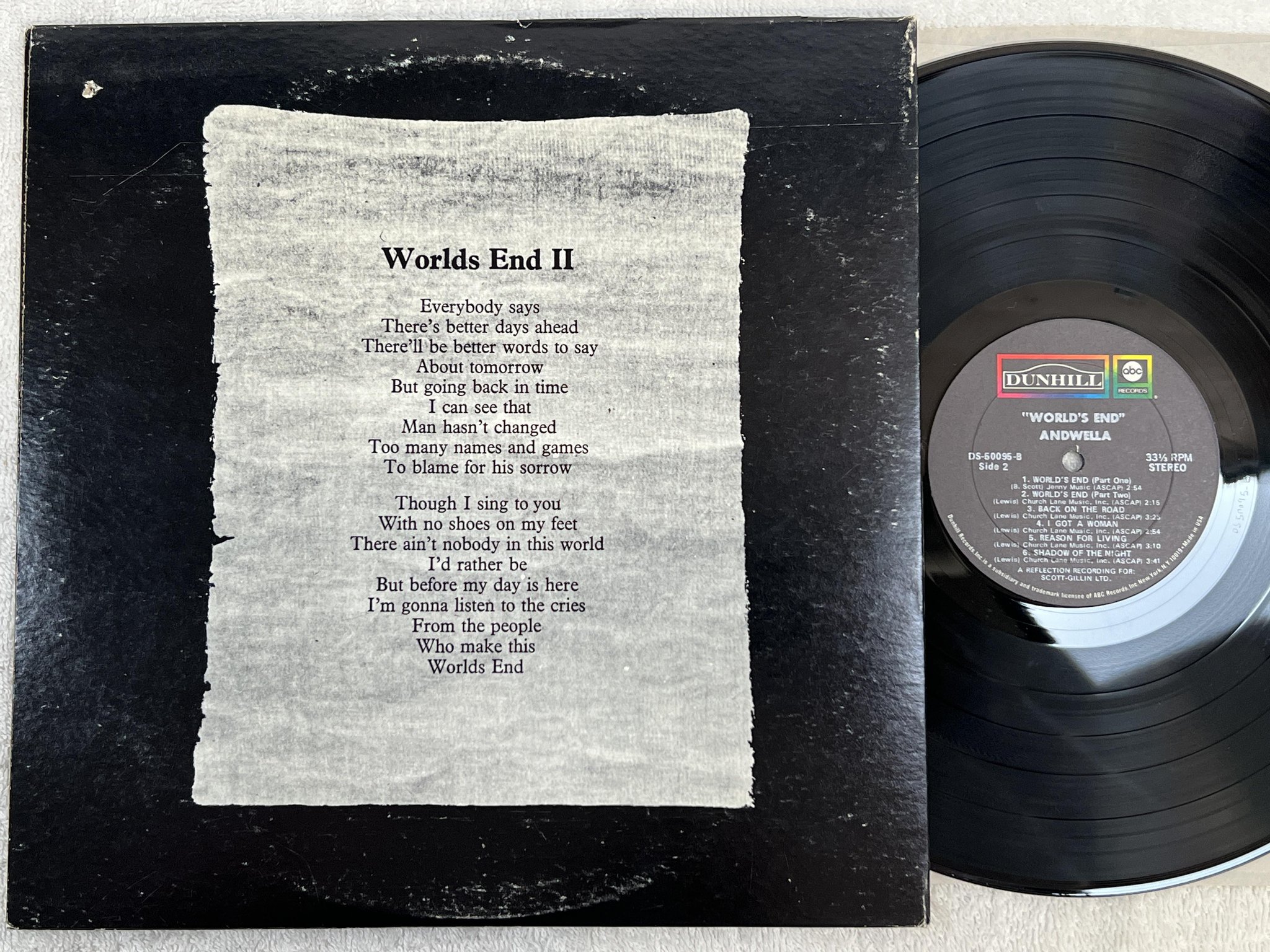 Omslagsbild för skivan ANDWELLA world's end LP -70 US DUNHILL DS-50095 *** psych ***