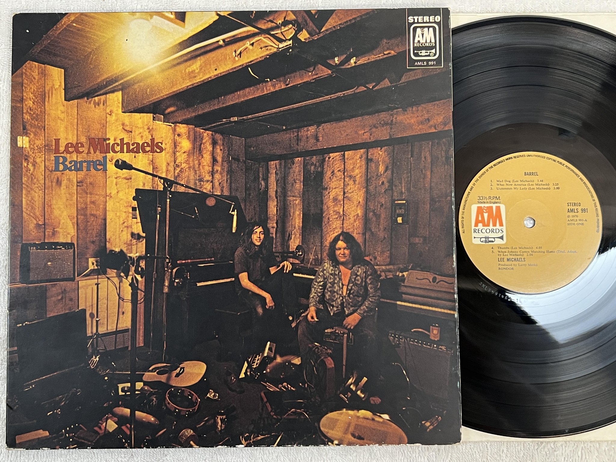 Omslagsbild för skivan LEE MICHAELS barrel LP -70 UK A&M AMLS 991
