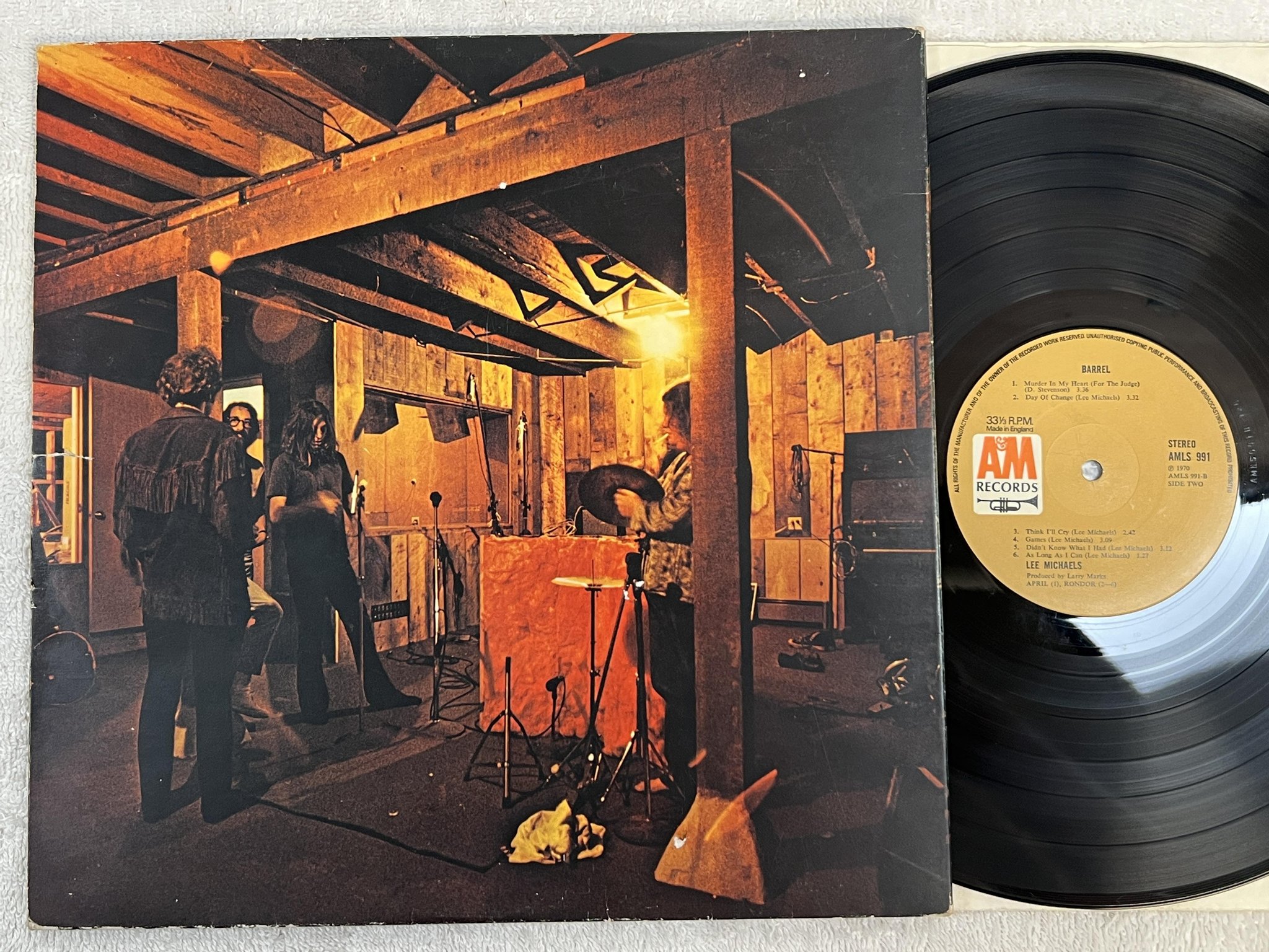 Omslagsbild för skivan LEE MICHAELS barrel LP -70 UK A&M AMLS 991