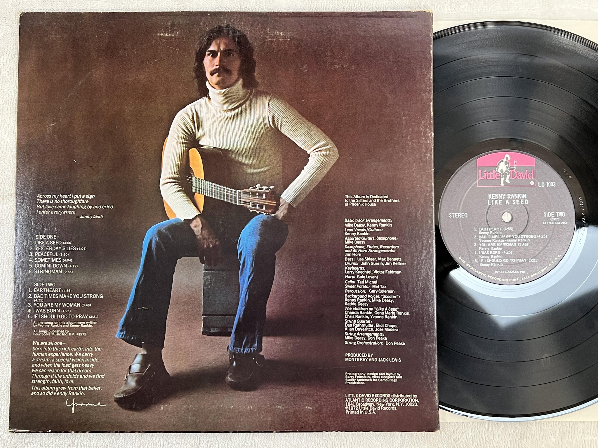 Omslagsbild för skivan KENNY RANKIN like a seed LP -72 US LITTLE DAVID LD 1003
