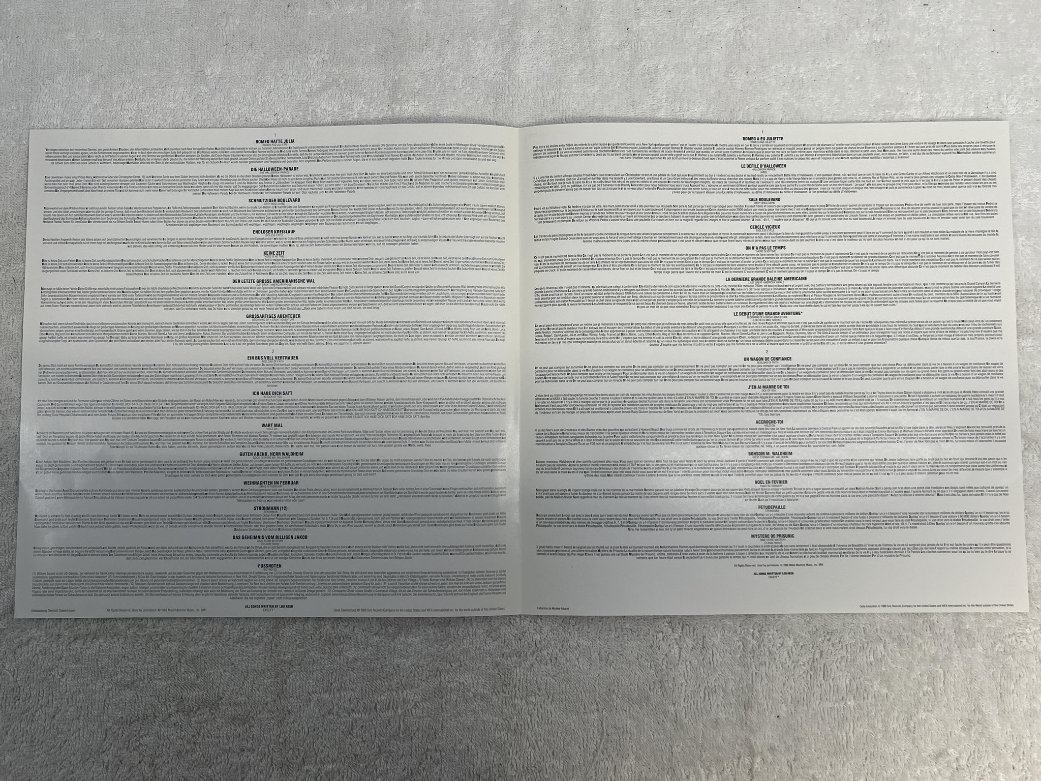 Omslagsbild för skivan LOU REED new York LP -89 EU SIRE 925 829-1