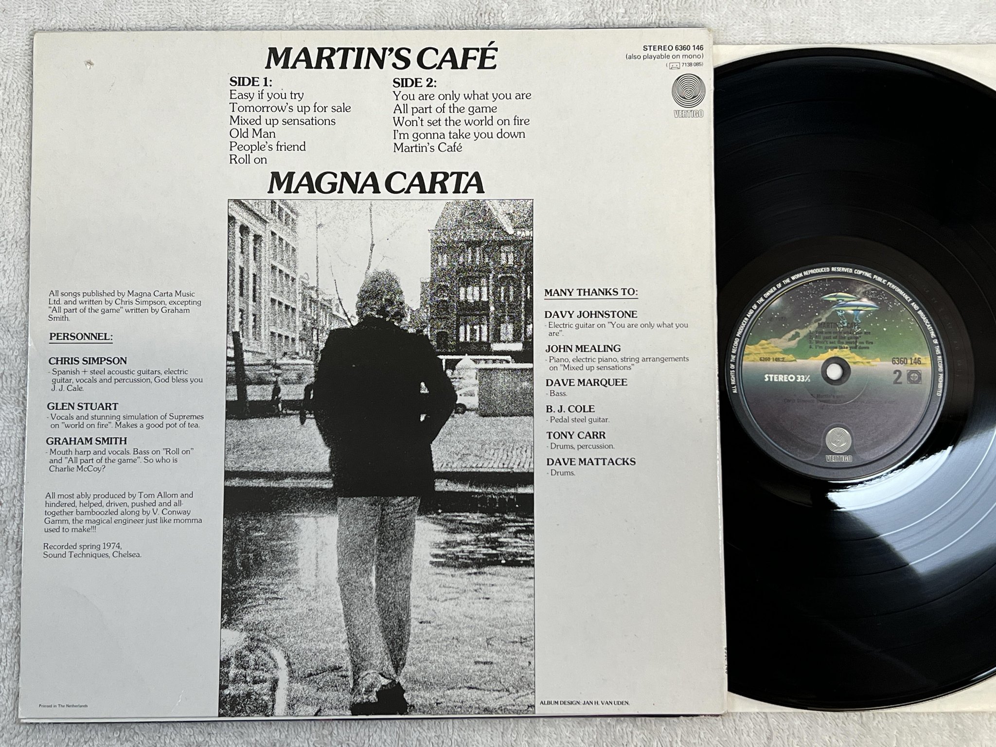 Omslagsbild för skivan MAGNA CARTA Martin's Cafe LP -77 Hol VERTIGO 6360 146