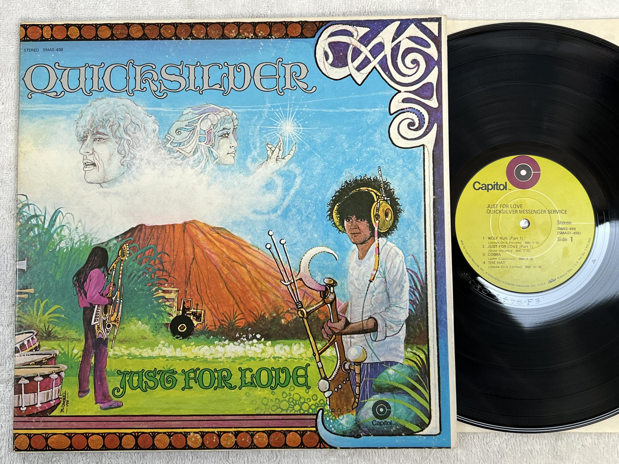 Omslagsbild för skivan QUICKSILVER MESSENGER SERVICE just for love LP -70 US CAPITOL SMAS-498