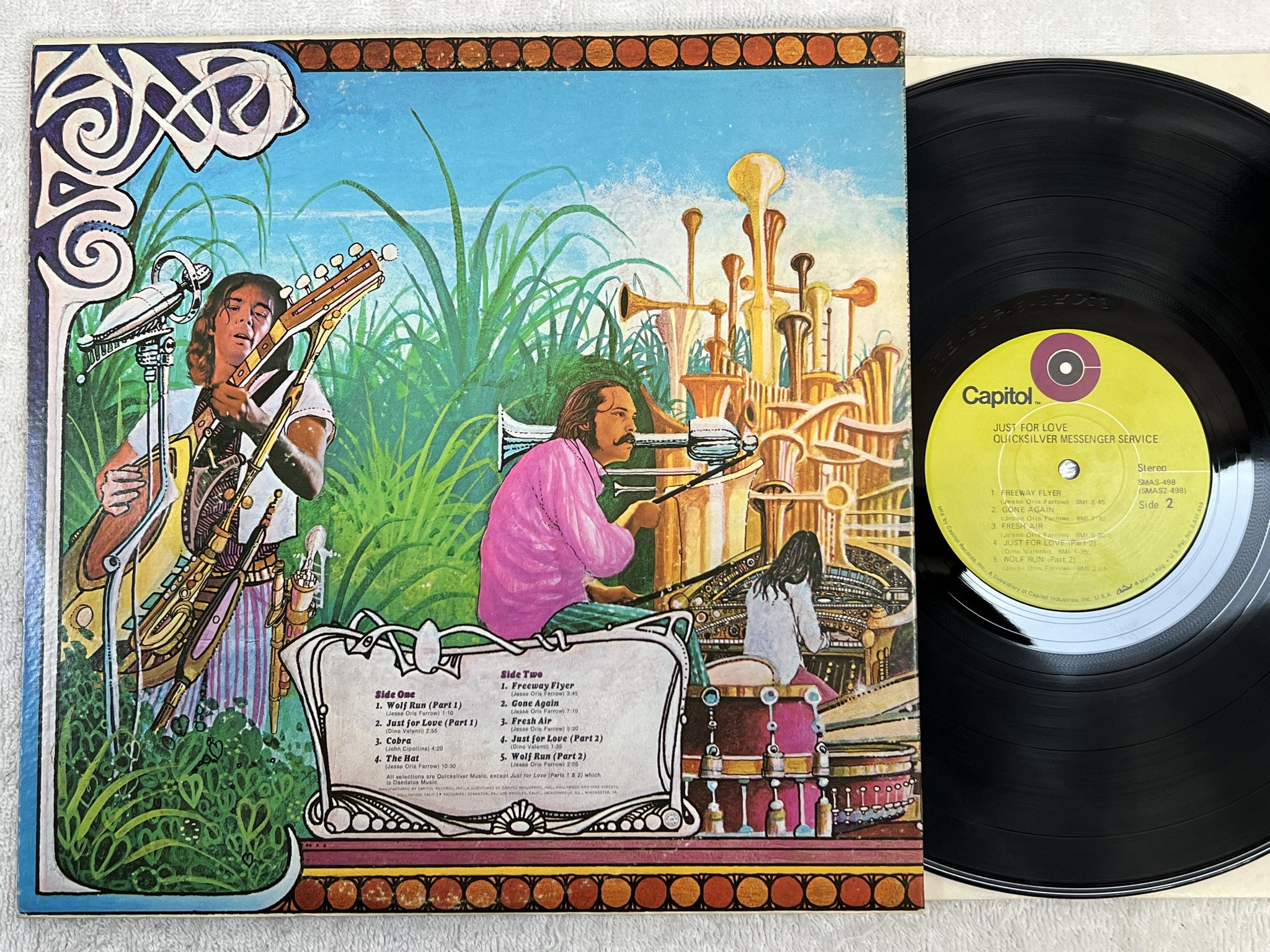 Omslagsbild för skivan QUICKSILVER MESSENGER SERVICE just for love LP -70 US CAPITOL SMAS-498