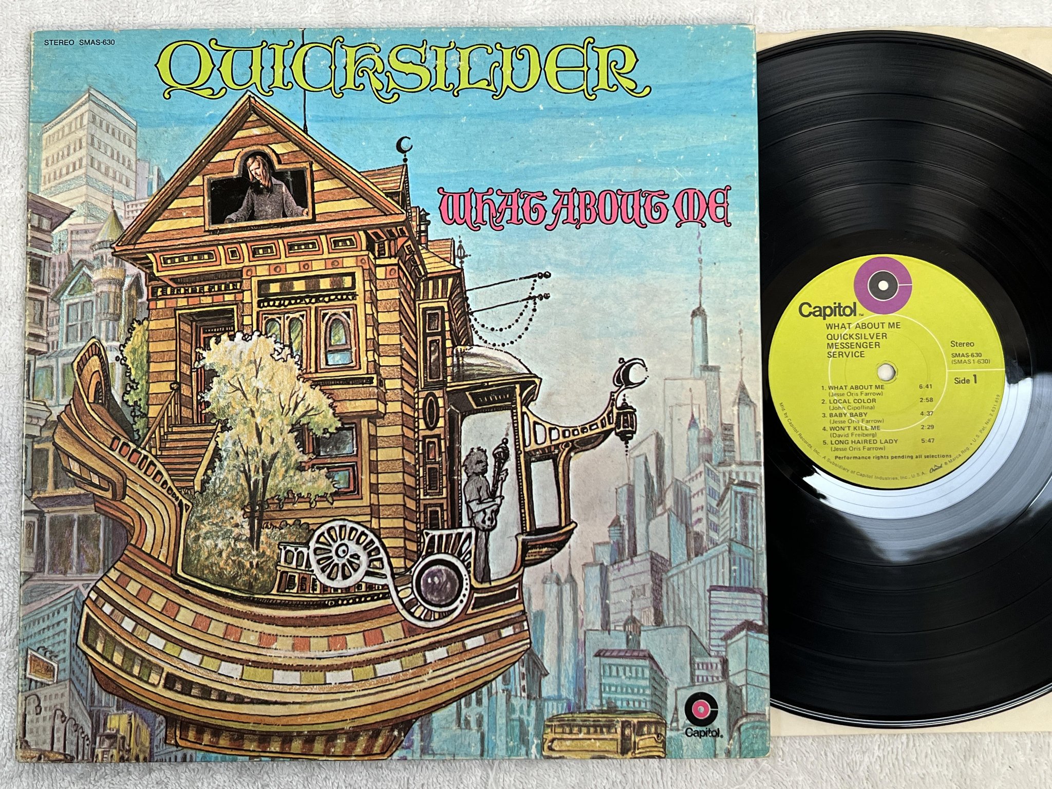 Omslagsbild för skivan QUICKSILVER What About Me LP -70 US CAPITOL SMAS-630