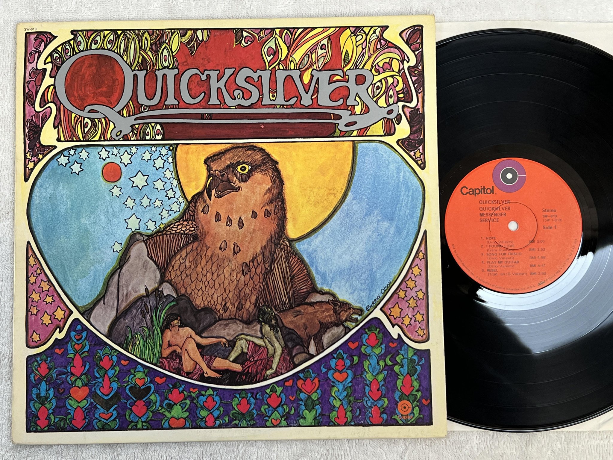 Omslagsbild för skivan QUICKSILVER MESSENGER SERVICE s/t LP -71 US CAPITOL SW-819