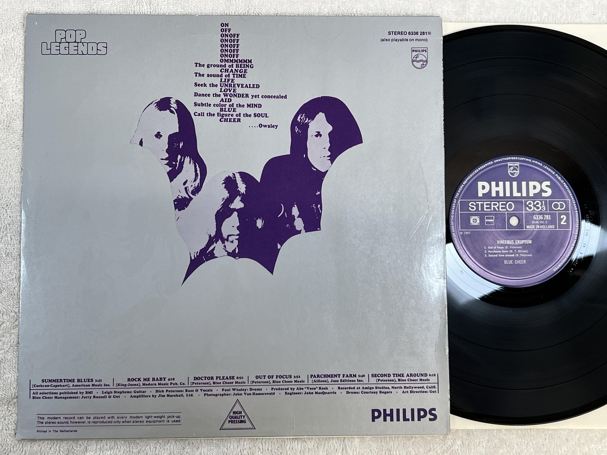 Omslagsbild för skivan BLUE CHEER vincebus eruptum LP -67/79 Hol PHILIPS 6336 281