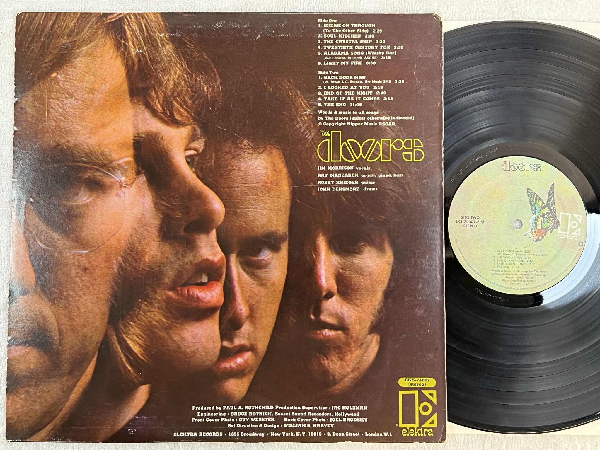 Omslagsbild för skivan THE DOORS s/t LP re US ELEKTRA EKS 74007 SP