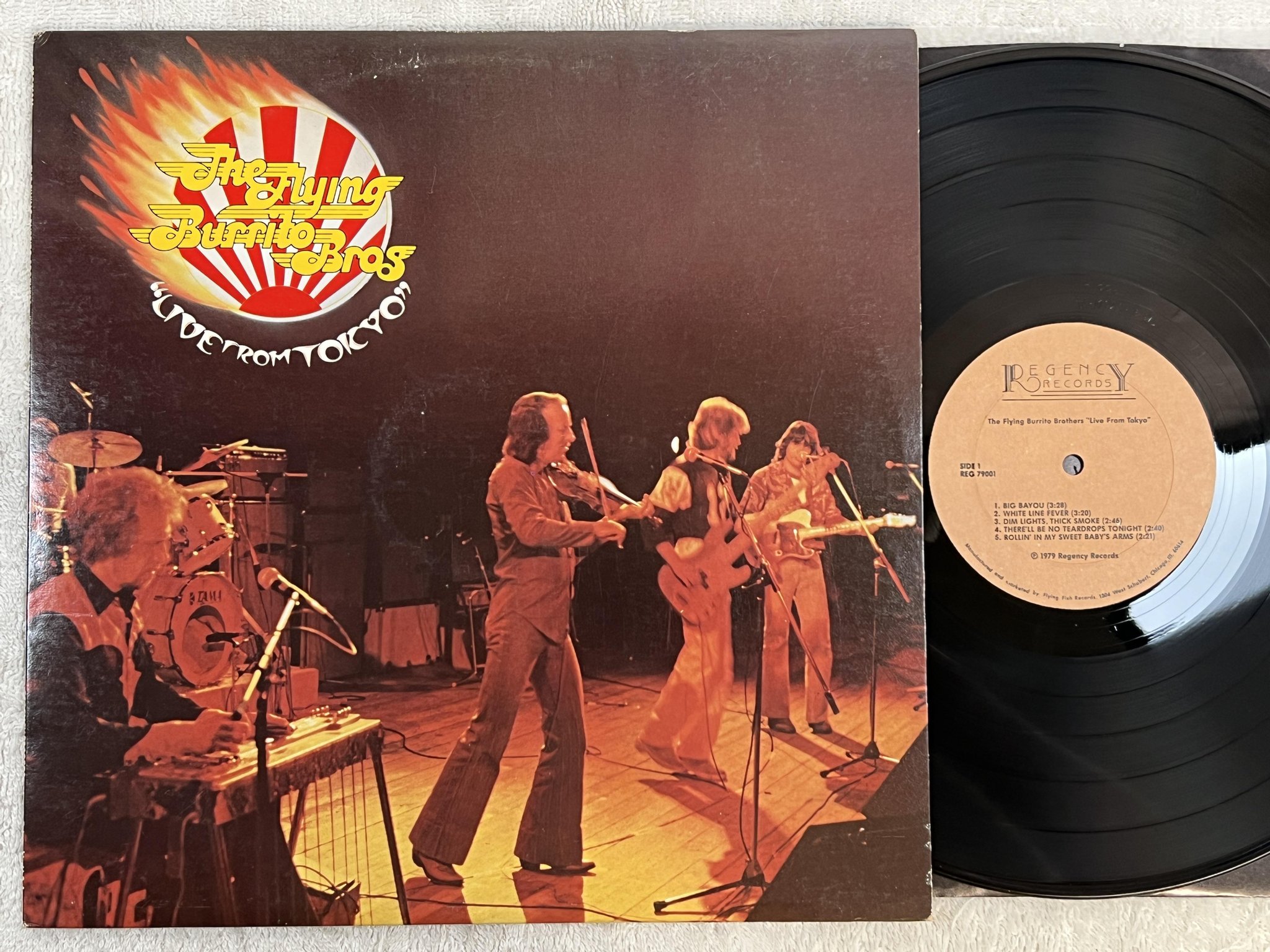 Omslagsbild för skivan THE FLYING BURRITO BROS Live From Tokyo LP -79 US regency REG 79001