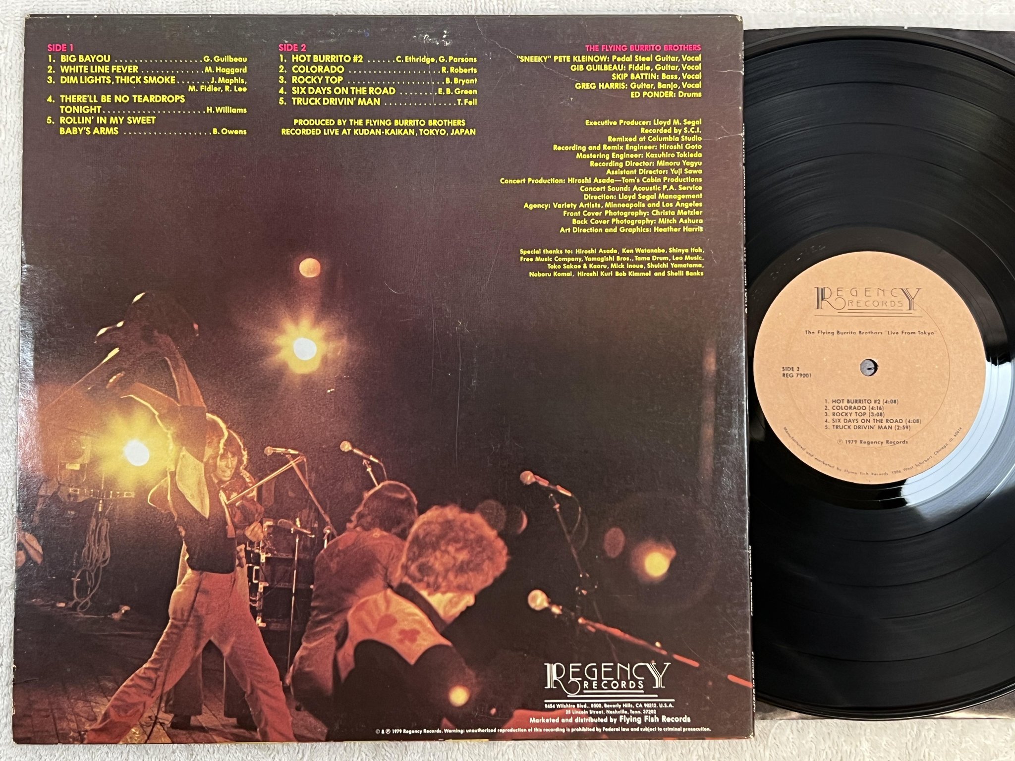 Omslagsbild för skivan THE FLYING BURRITO BROS Live From Tokyo LP -79 US regency REG 79001