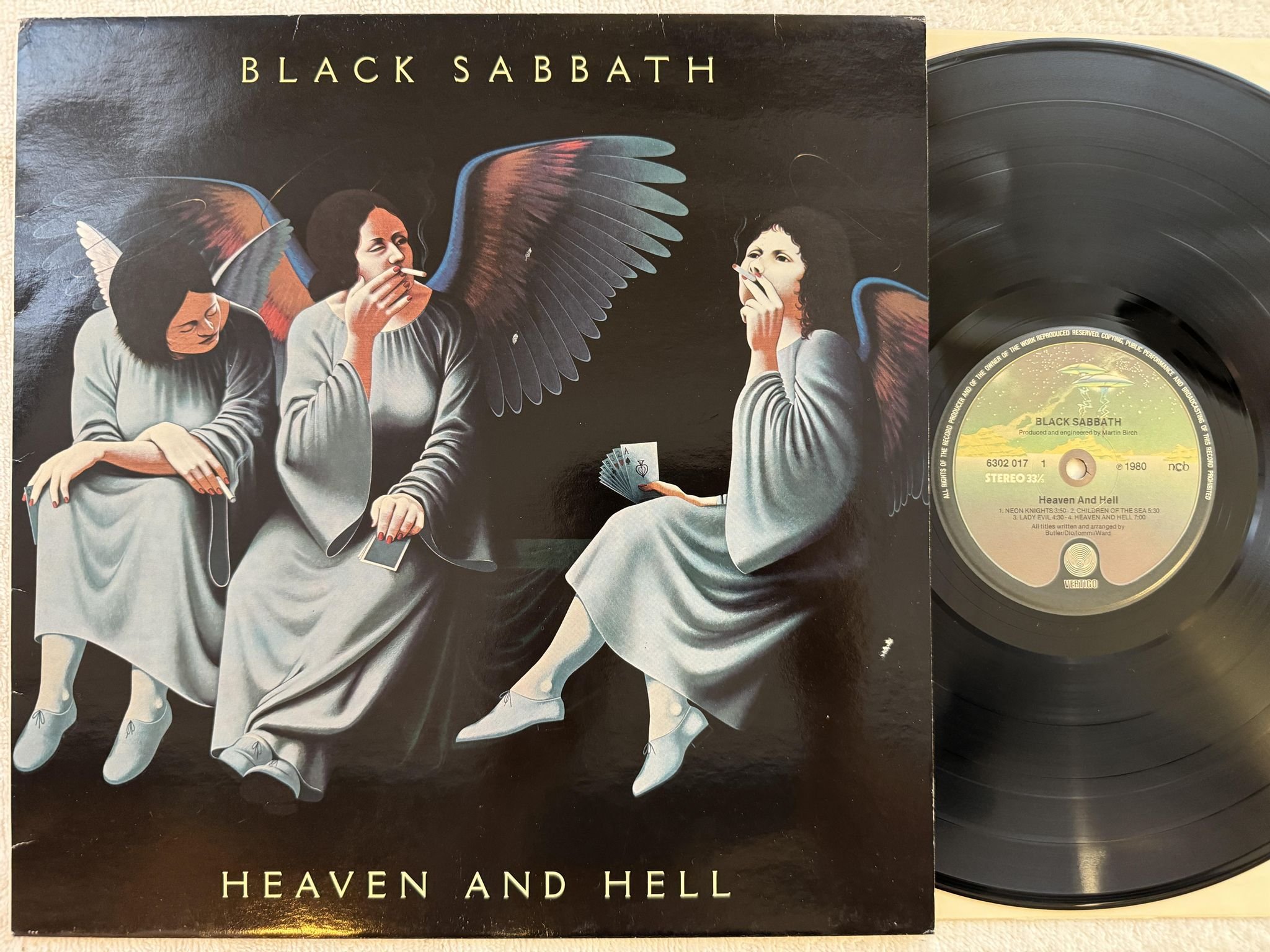 Omslagsbild för skivan BLACK SABBATH heaven and hell LP -80 ncb VERTIGO 6302 017