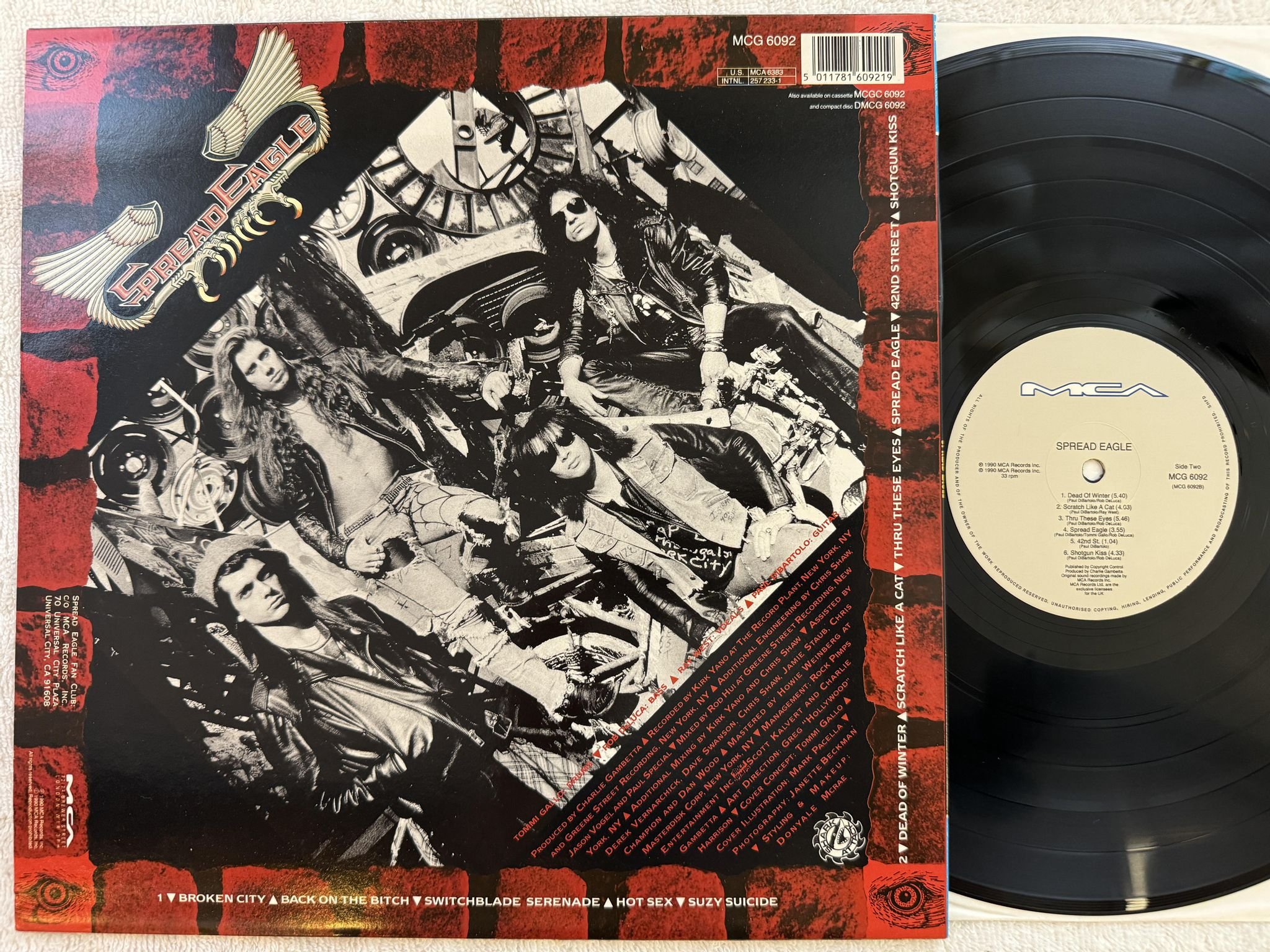 Omslagsbild för skivan SPREAD EAGLE s/t LP -90 UK MCA MCG-6092 *** RARE HARD ROCK ***