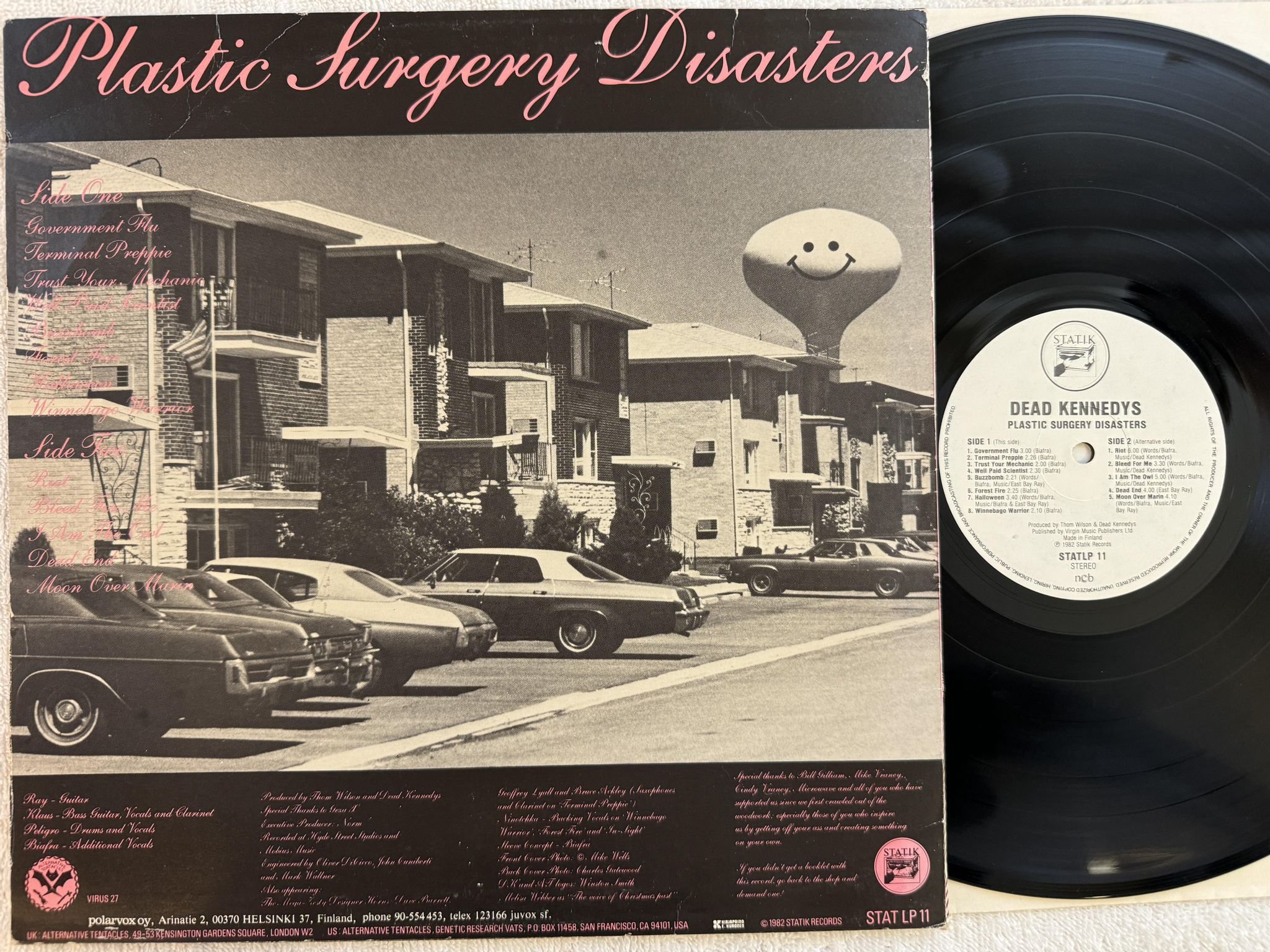 Omslagsbild för skivan DEAD KENNEDYS plastic surgery disasters LP -82 ncb STATIK STATLP 11