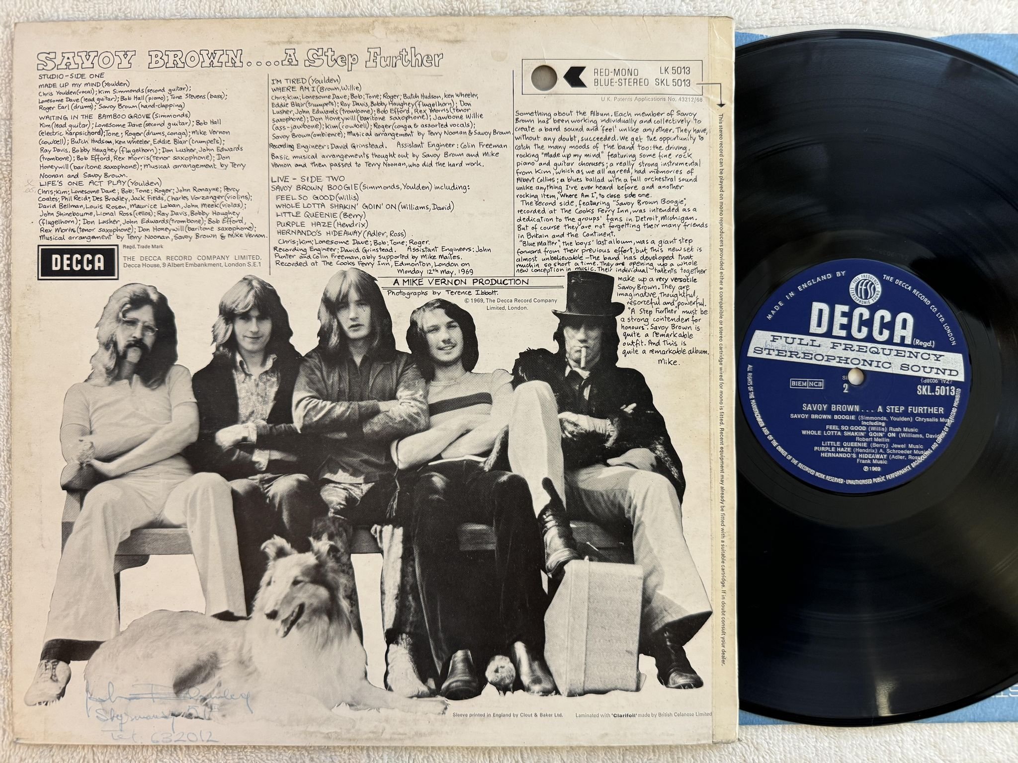 Omslagsbild för skivan SAVOY BROWN a step further LP -69 UK DECCA SKL 5013 ** LABEL MISPRINT **