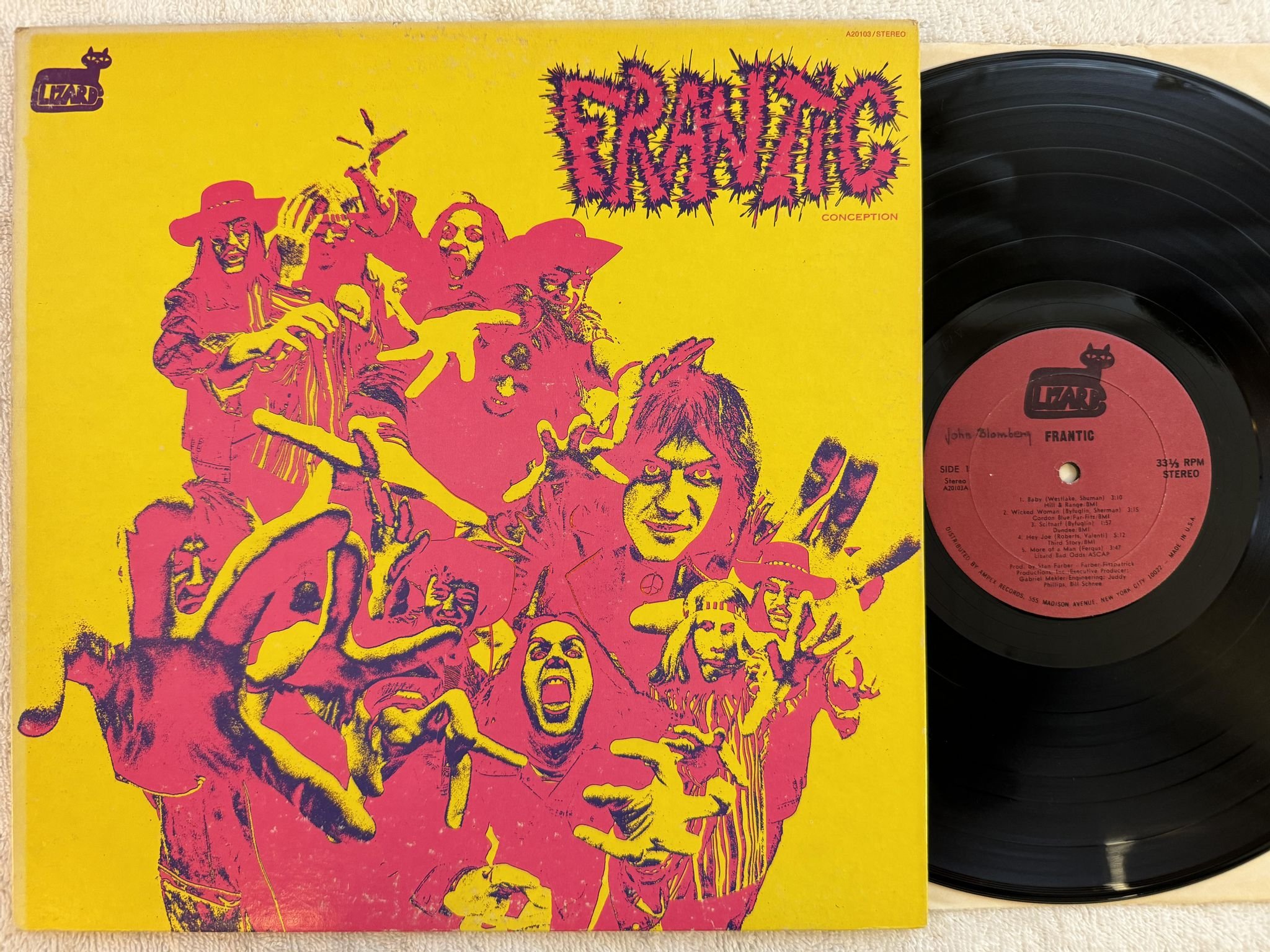 Omslagsbild för skivan FRANTIC conception LP -70 US LIZARD A 20103 *** Hard Psych ***