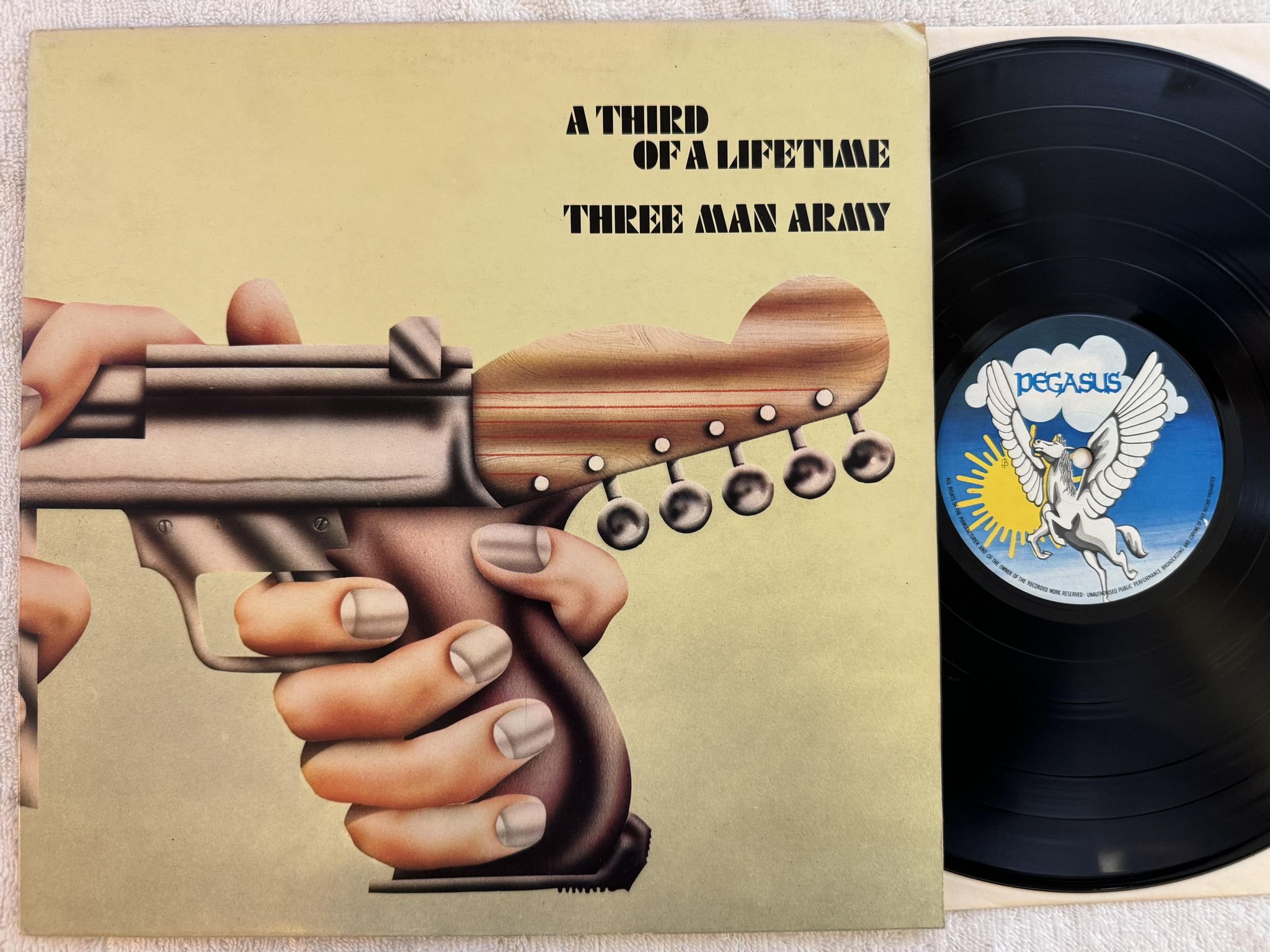 Omslagsbild för skivan THREE MAN ARMY A Third Of A Lifetime LP -71 UK PEGASUS PEG 3