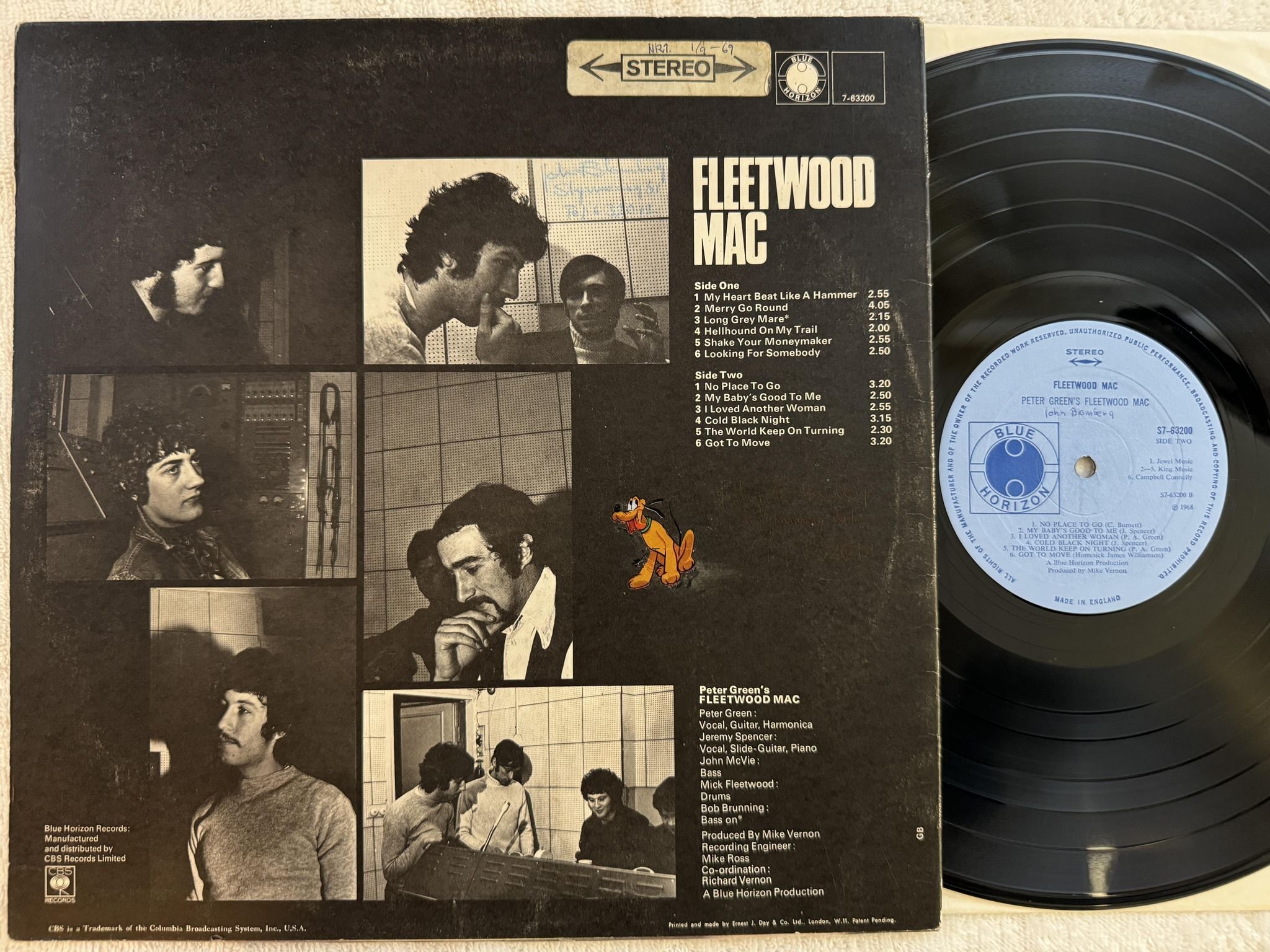 Omslagsbild för skivan FLEETWOOD MAC Peter green's LP -68 UK BLUE HORIZON S7-63200