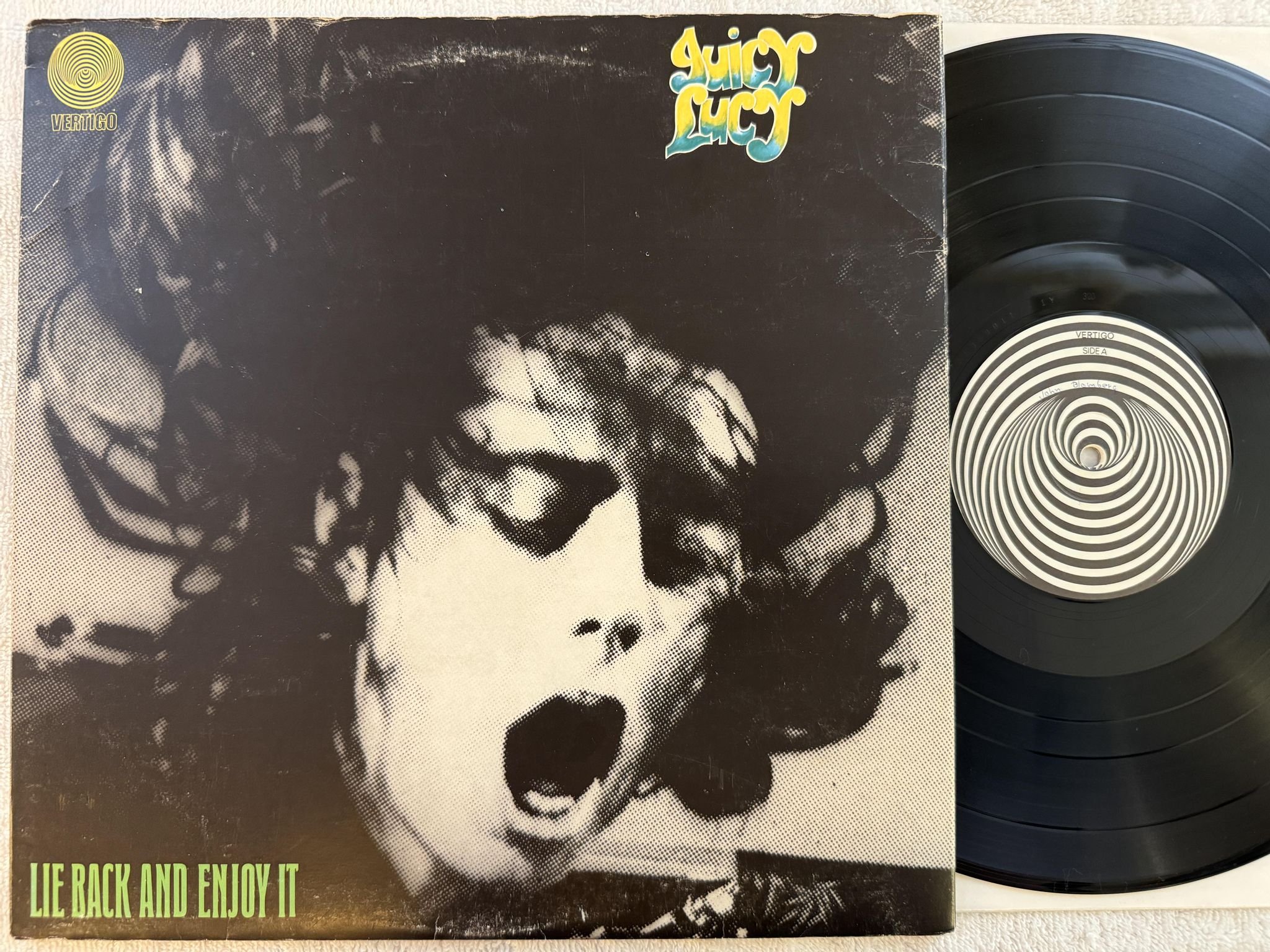 Omslagsbild för skivan JUICY LUCY lie back and enjoy it LP Ger VERTIGO swirl 6360 014 Y