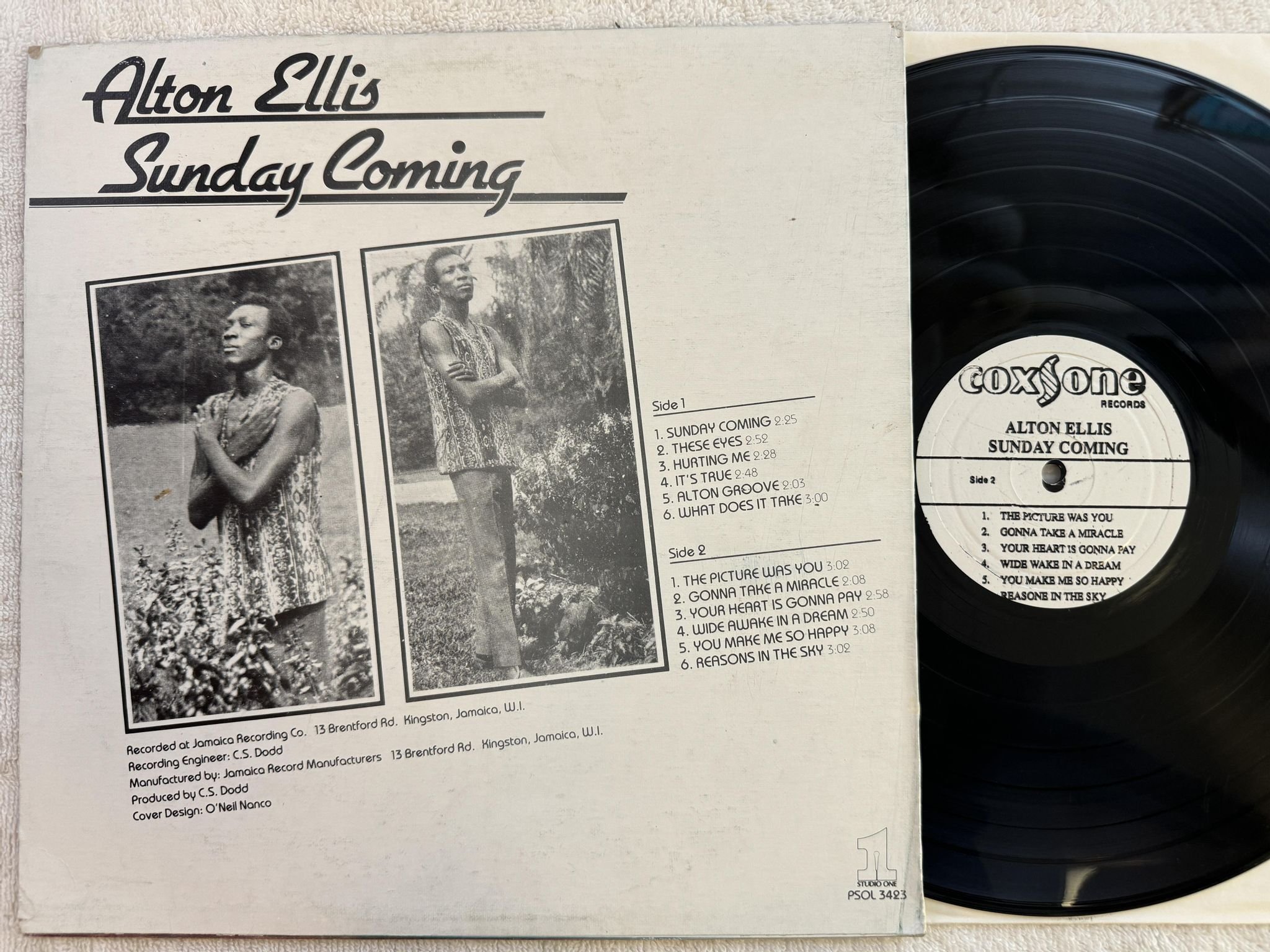 Omslagsbild för skivan ALTON ELLIS sunday coming LP Jamaica COXSONE PSOL 3423
