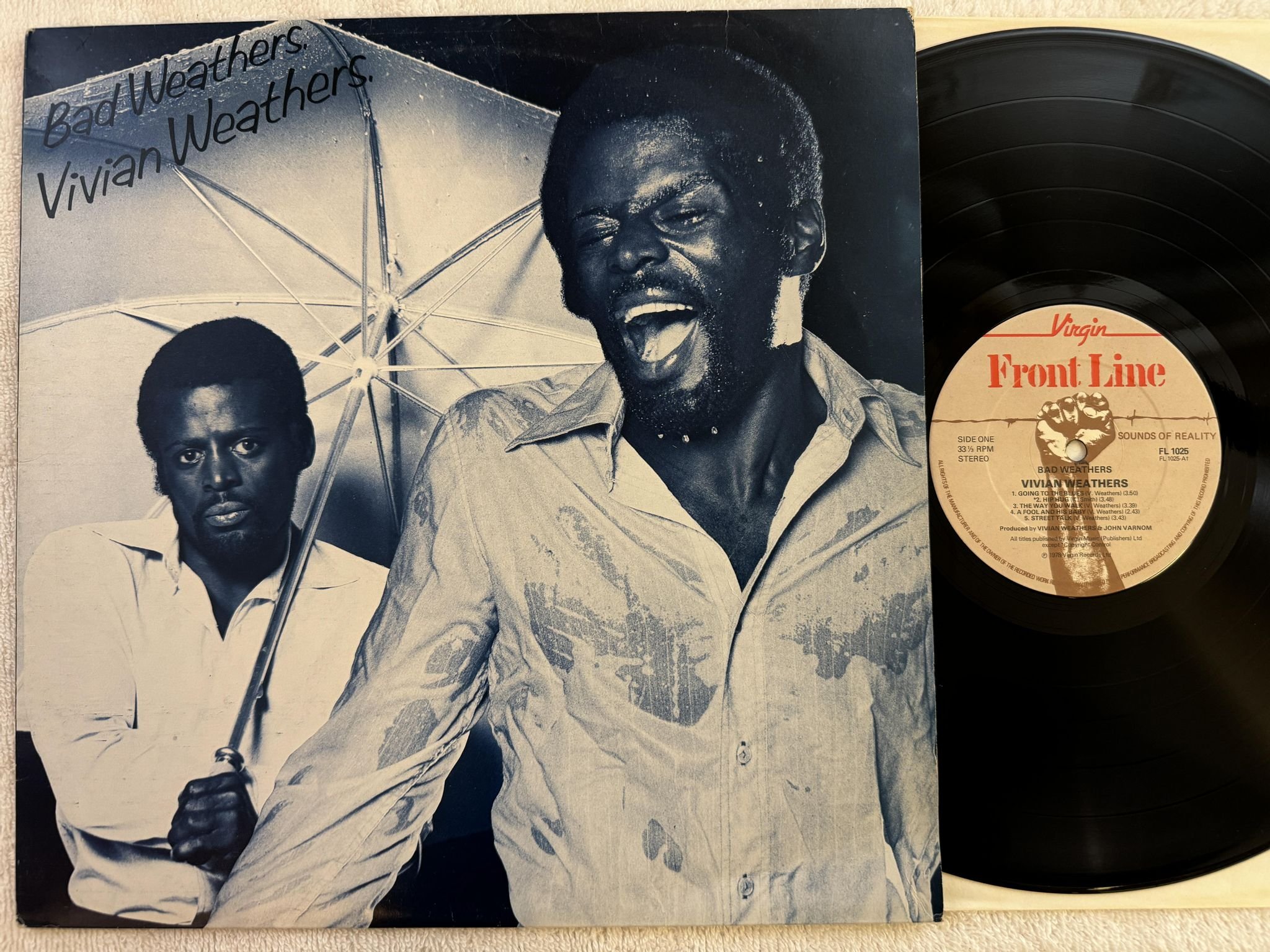 Omslagsbild för skivan VIVIAN WEATHERS bad weathers LP -78 UK FRONT LINE FL1025