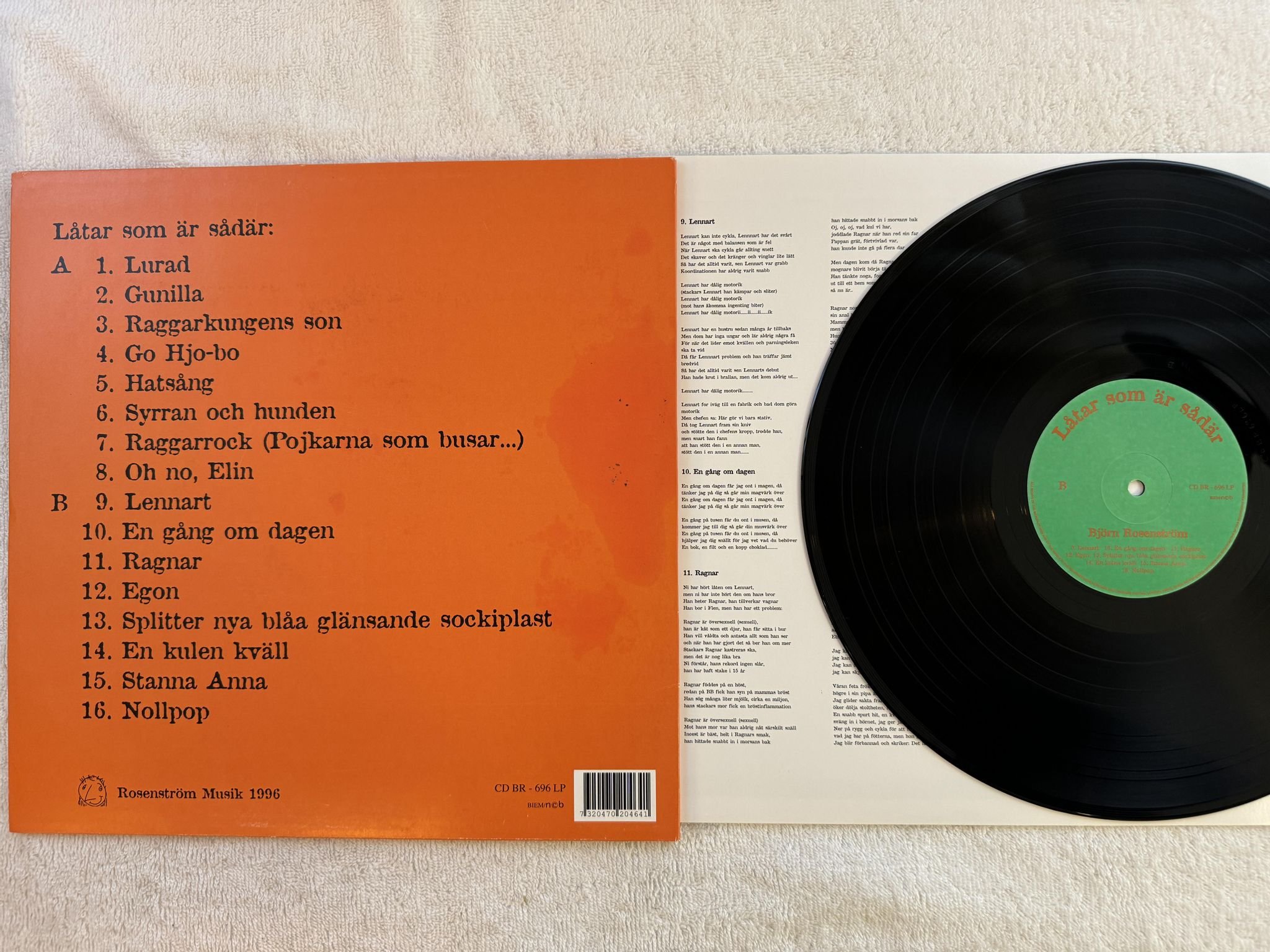 Omslagsbild för skivan BJÖRN ROSENSTRÖM Låtar Som Är Sådär LP 2015 Swe ROSENSTRÖM MUSIK