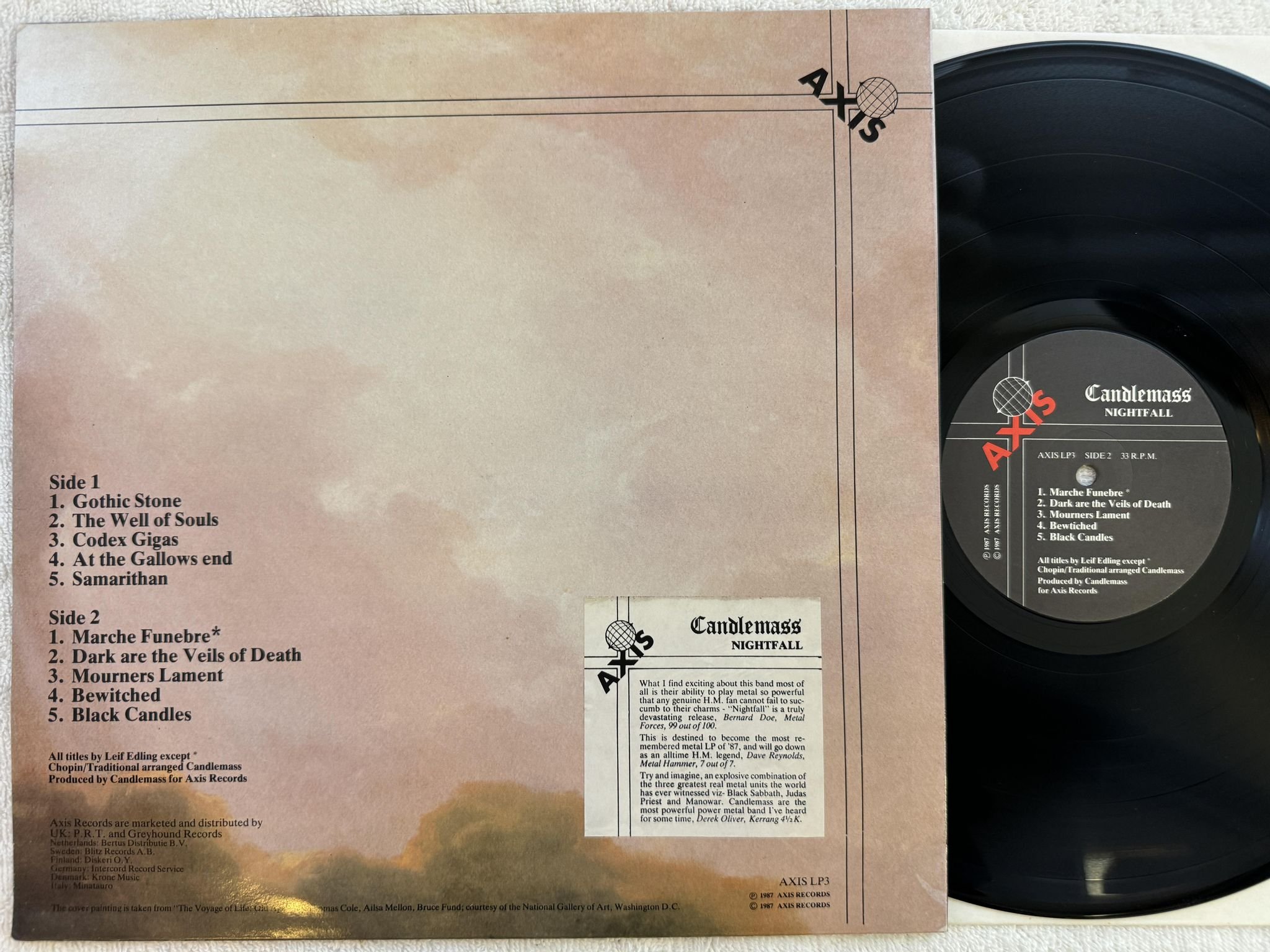 Omslagsbild för skivan CANDLEMASS nightfall LP -87 AXIS LP3