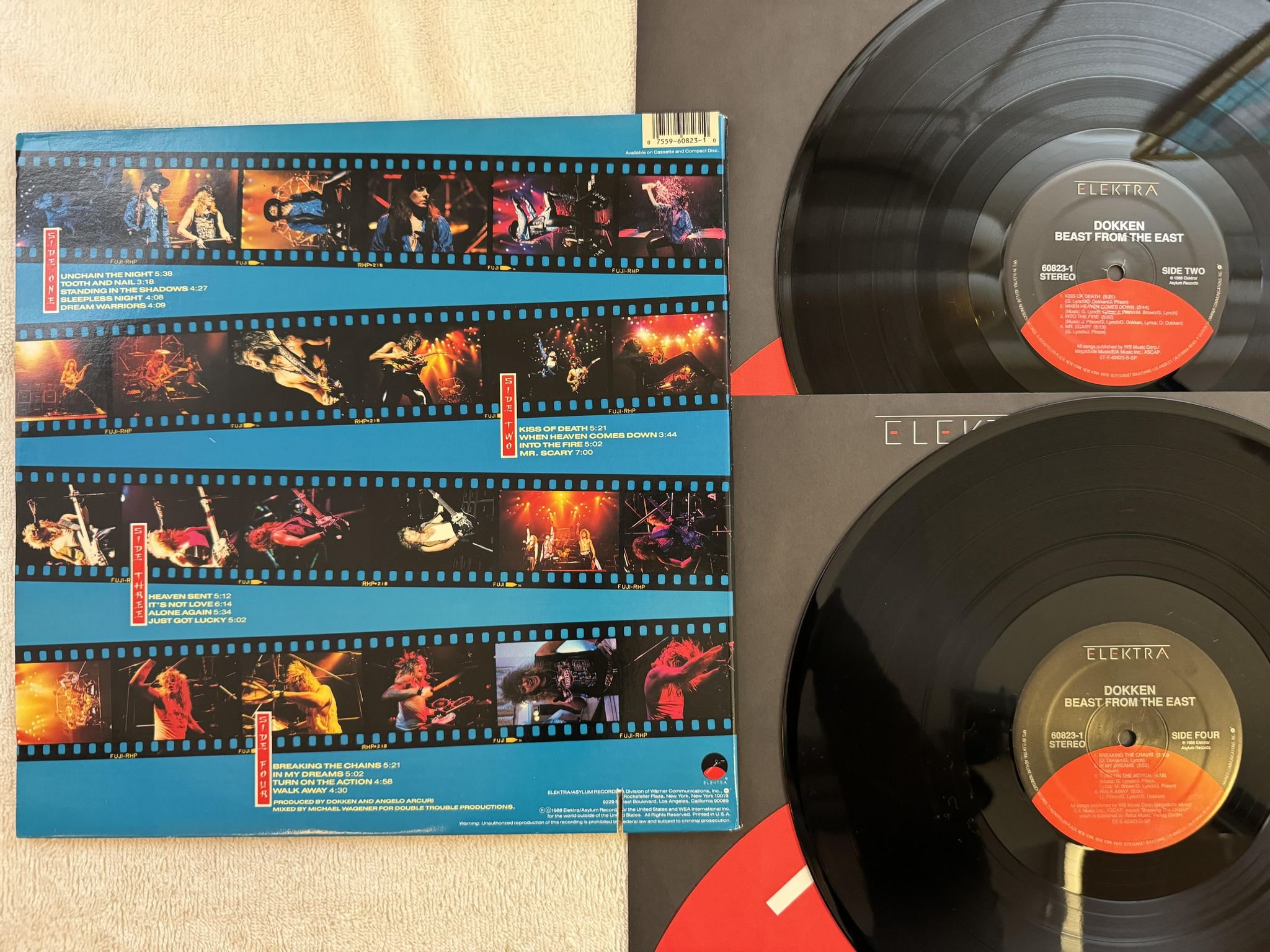 Omslagsbild för skivan DOKKEN beast from the east 2xLP -88 US ELEKTRA 60823-1