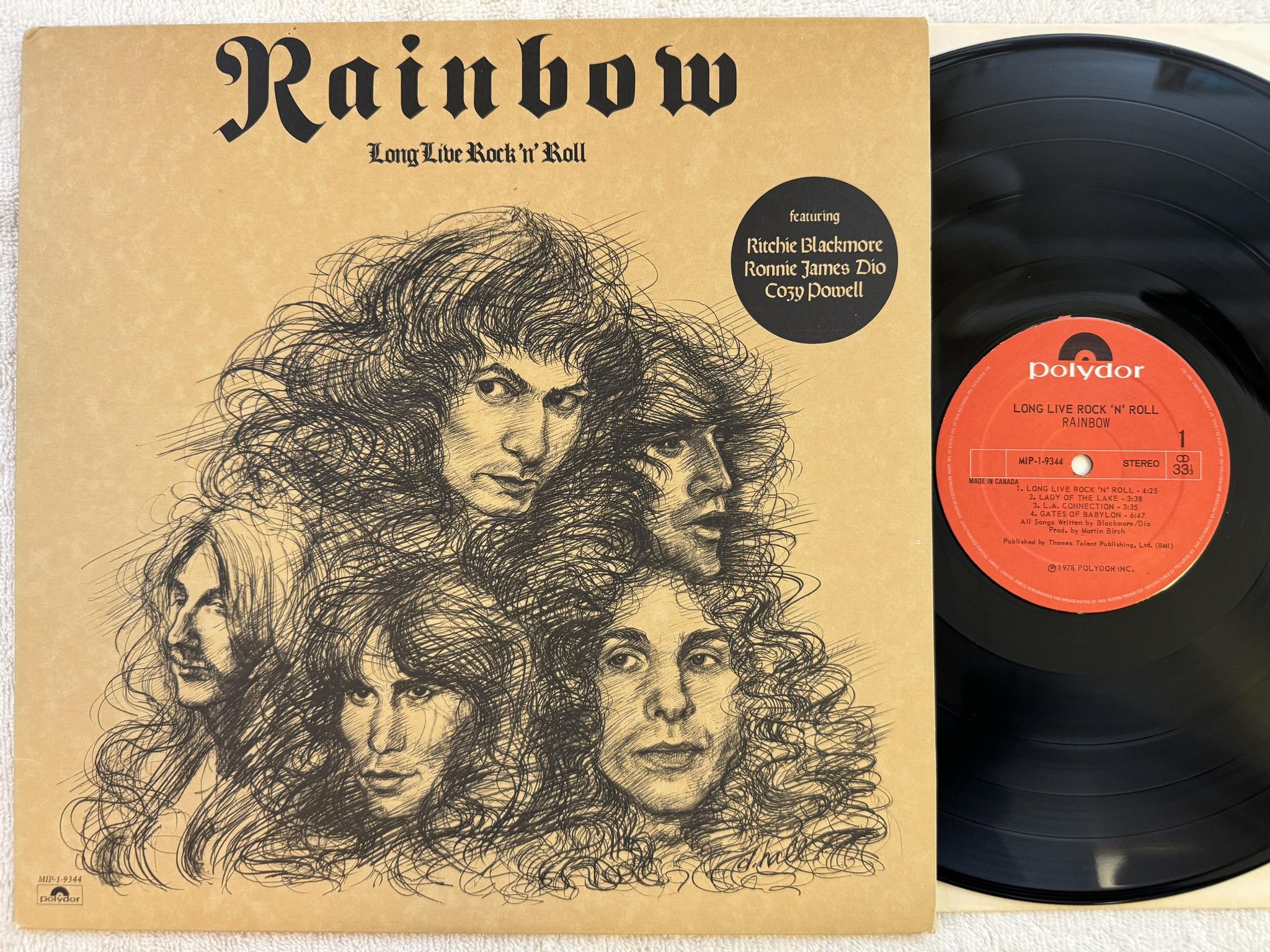 Omslagsbild för skivan RAINBOW long live rock n roll LP -78 Can POLYDOR MIP 1 9344