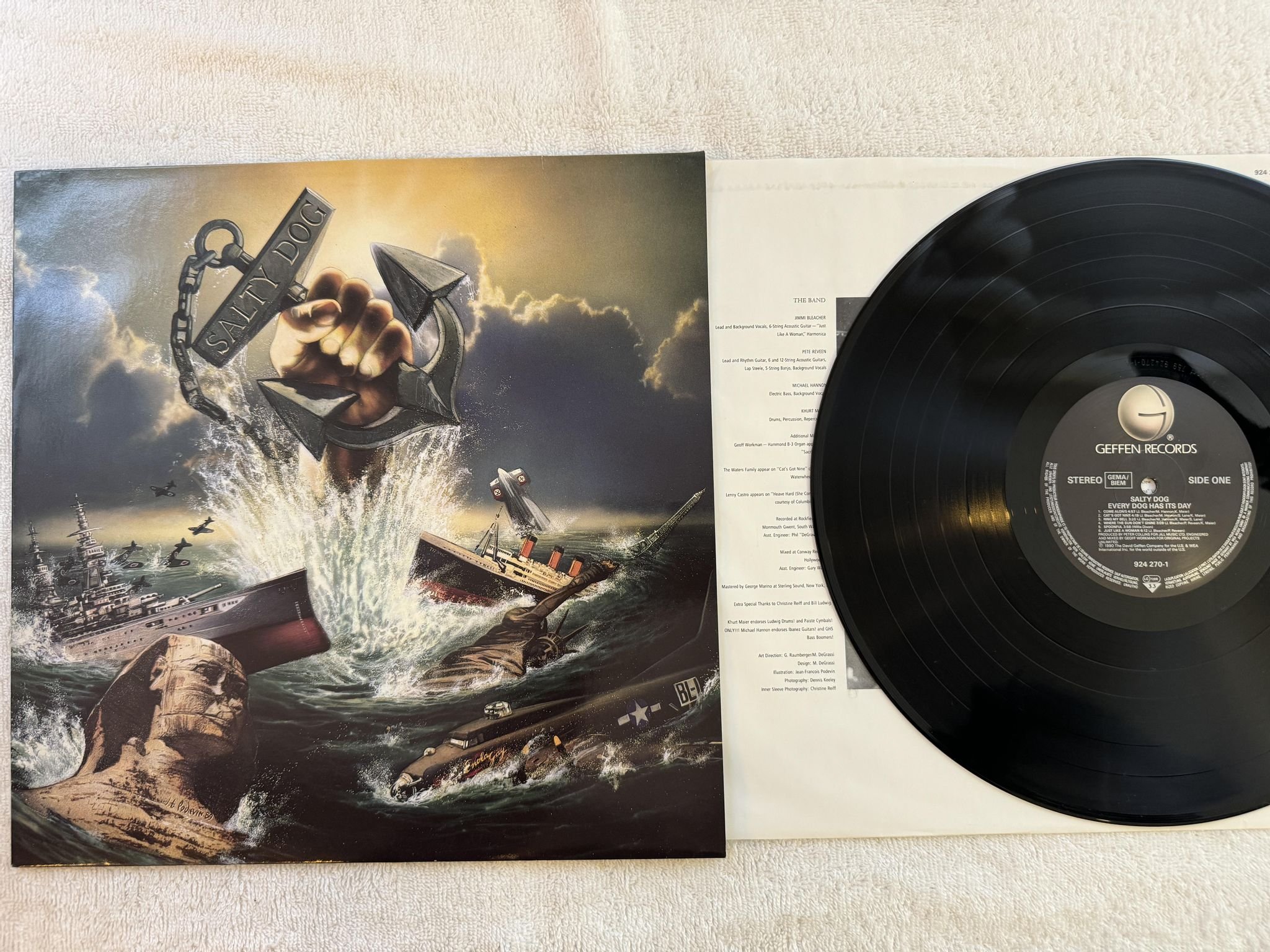 Omslagsbild för skivan SALTY DOG every dog has its pay LP -90 Ger GEFFEN 924 270-1