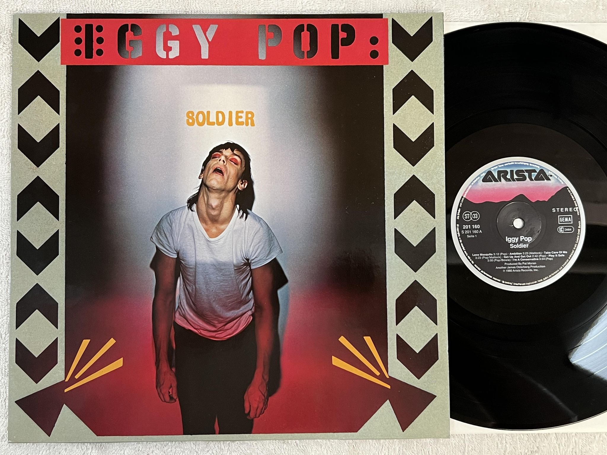 Omslagsbild för skivan IGGY POP soldier LP -80 Ger ARISTA 201160