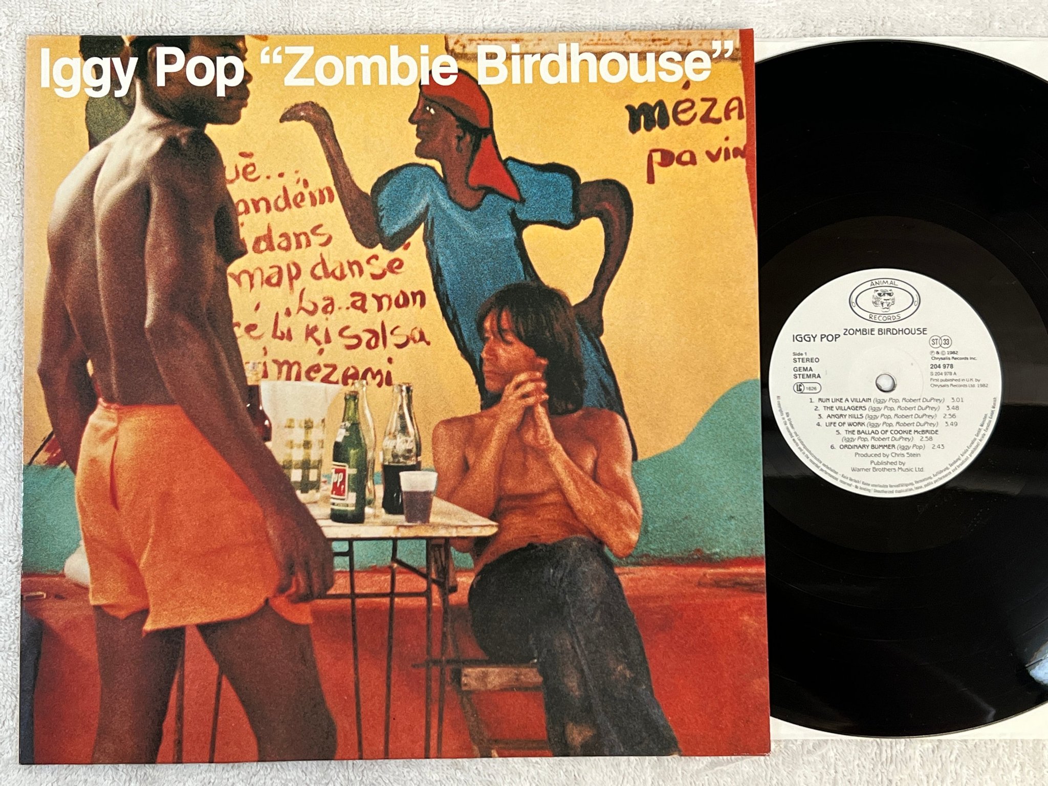 Omslagsbild för skivan IGGY POP zombie birdhouse LP -82 Hol ANIMAL RECORDS 204 978