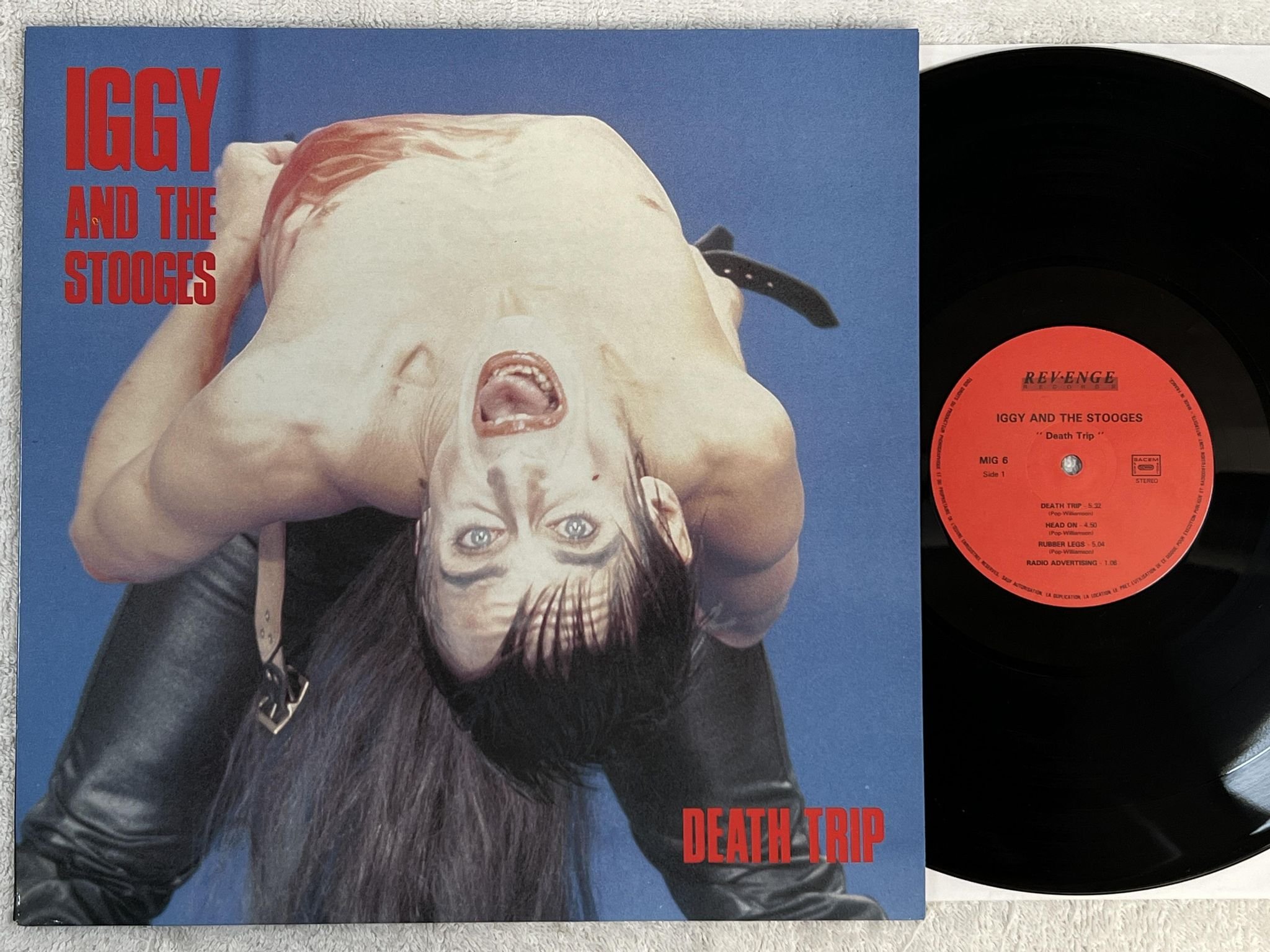 Omslagsbild för skivan IGGY AND THE STOOGES Death Trip LP -88 Fra REVENGE MIG 6