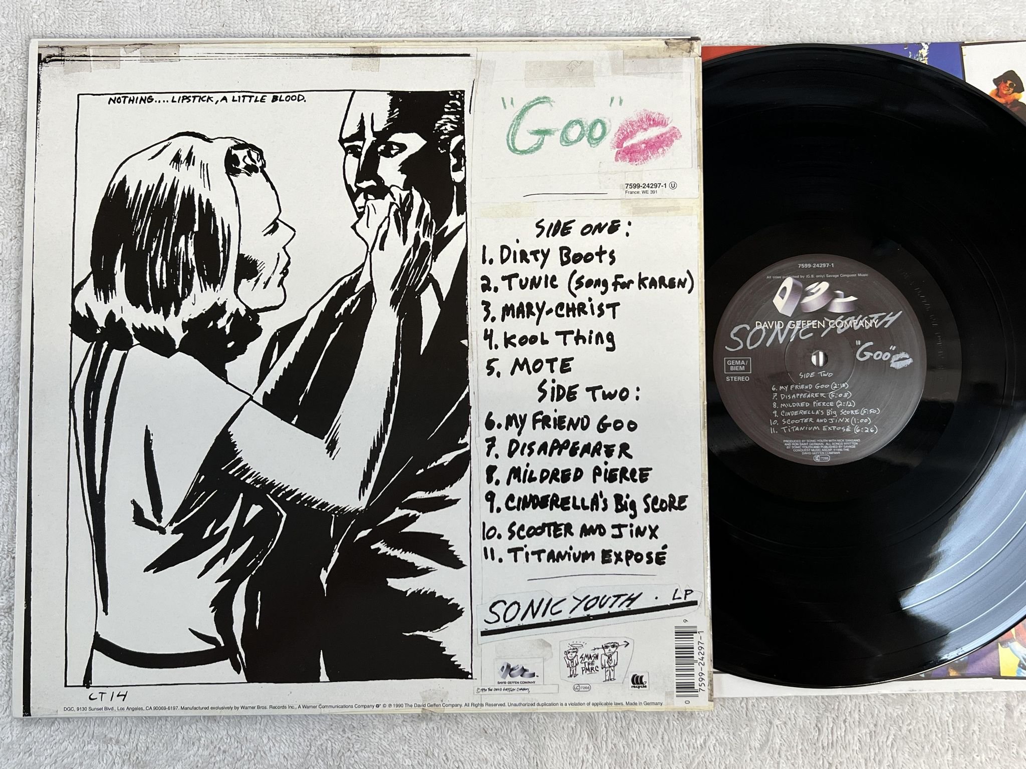 Omslagsbild för skivan SONIC YOUTH goo LP -90 Ger GEFFEN 7599-24297-1
