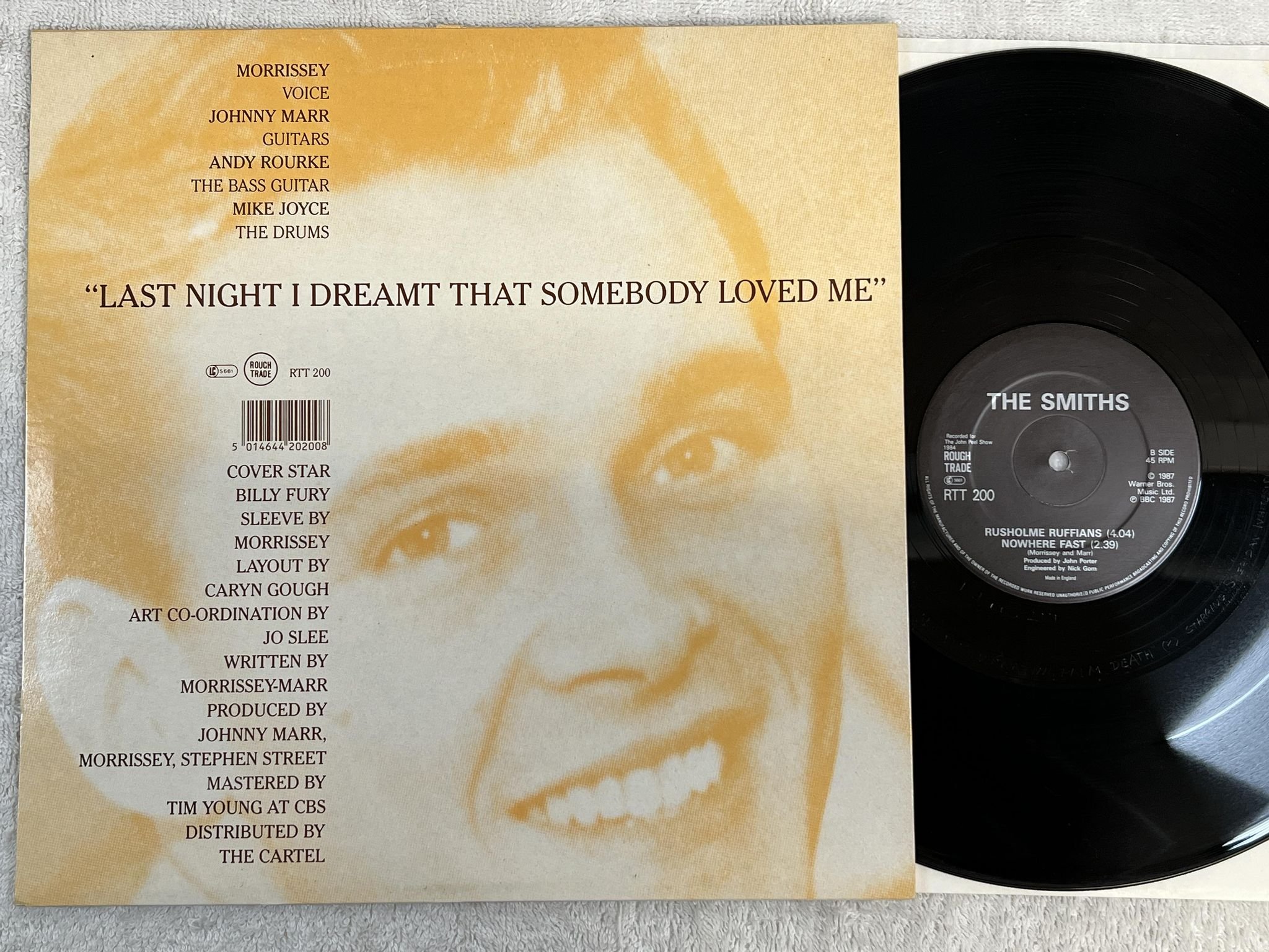 Omslagsbild för skivan THE SMITHS last night I dreamt that somebody loved me 12" -87 UK RTT 200