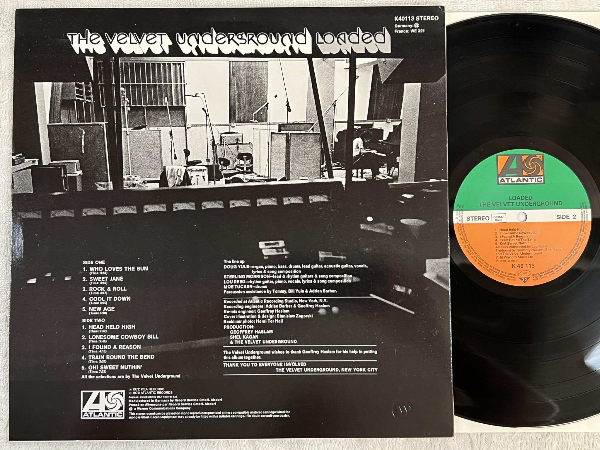 Omslagsbild för skivan THE VELVET UNDERGROUND loaded LP re ATLANTIC K 40113
