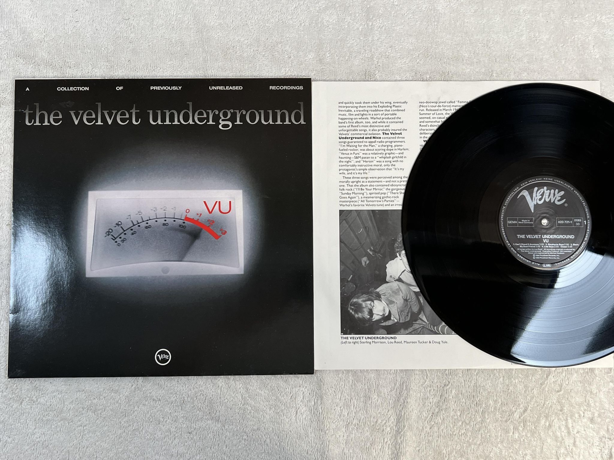 Omslagsbild för skivan THE VELVET UNDERGROUND vu LP re Ger VERVE 823 721-1