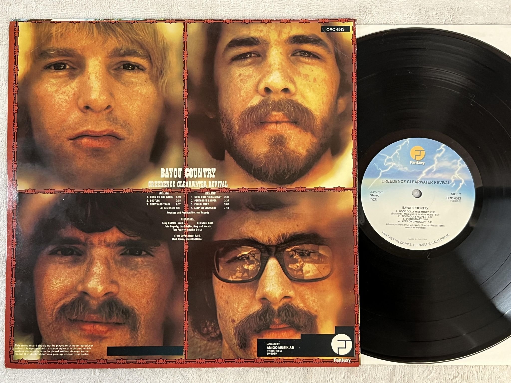 Omslagsbild för skivan CREEDENCE CLEARWATER REVIVAL s/t LP re ncb FANTASY ORC 4513