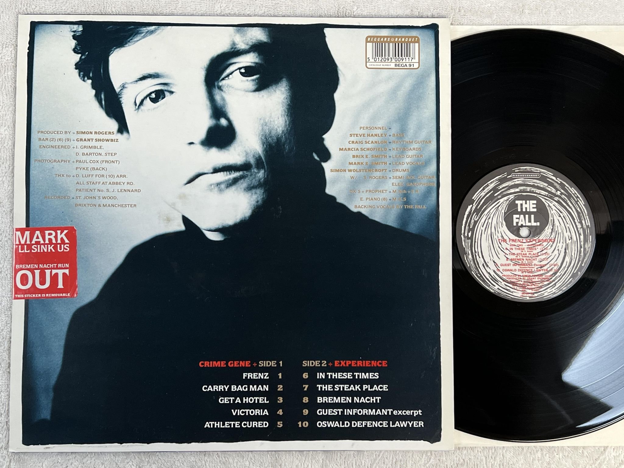 Omslagsbild för skivan THE FALL The Frenz Experiment LP -88 UK BEGGARS BANQUET BEGA 91