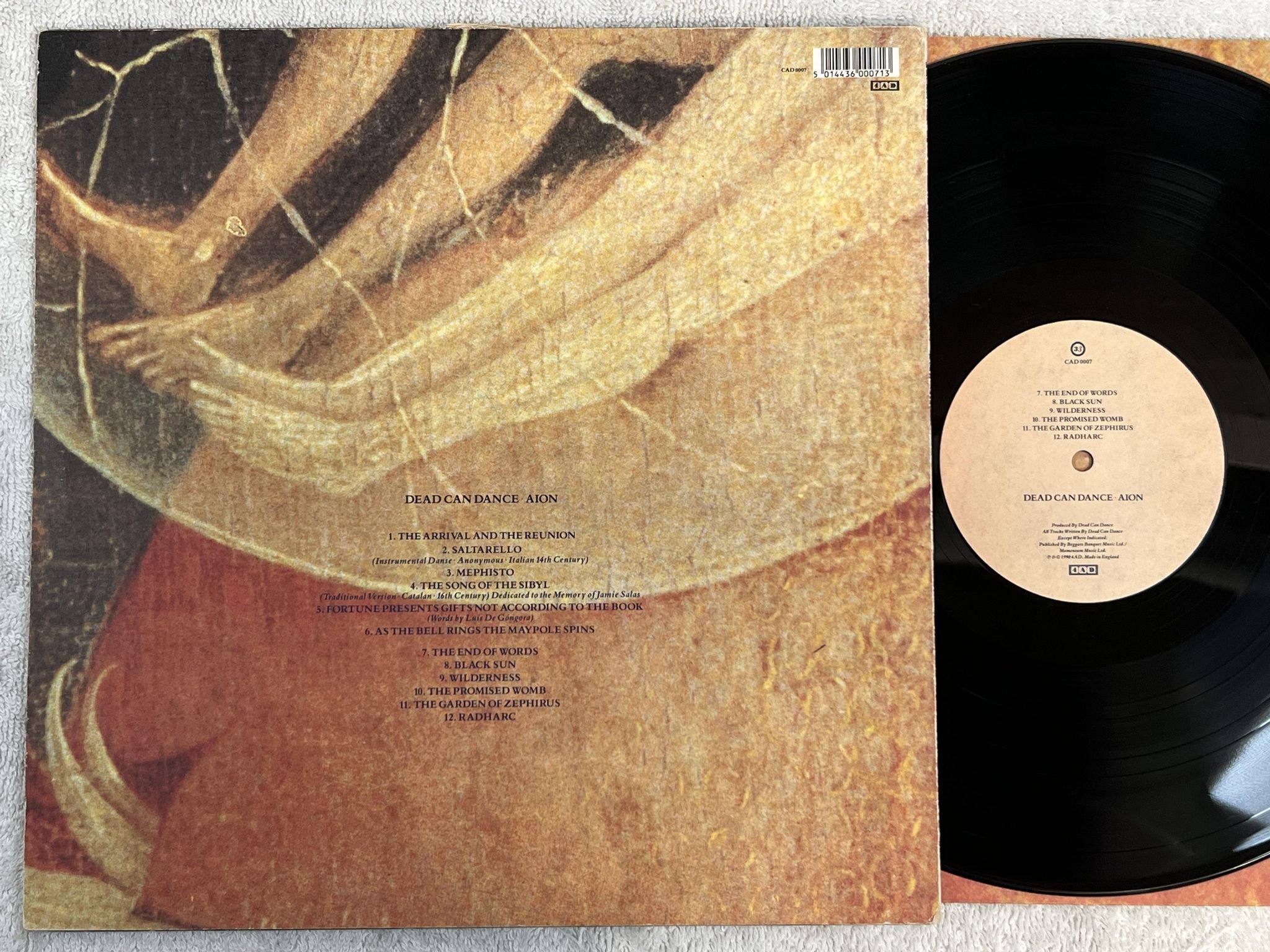 Omslagsbild för skivan DEAD CAN DANCE Aion LP -90 UK 4AD CAD 0007