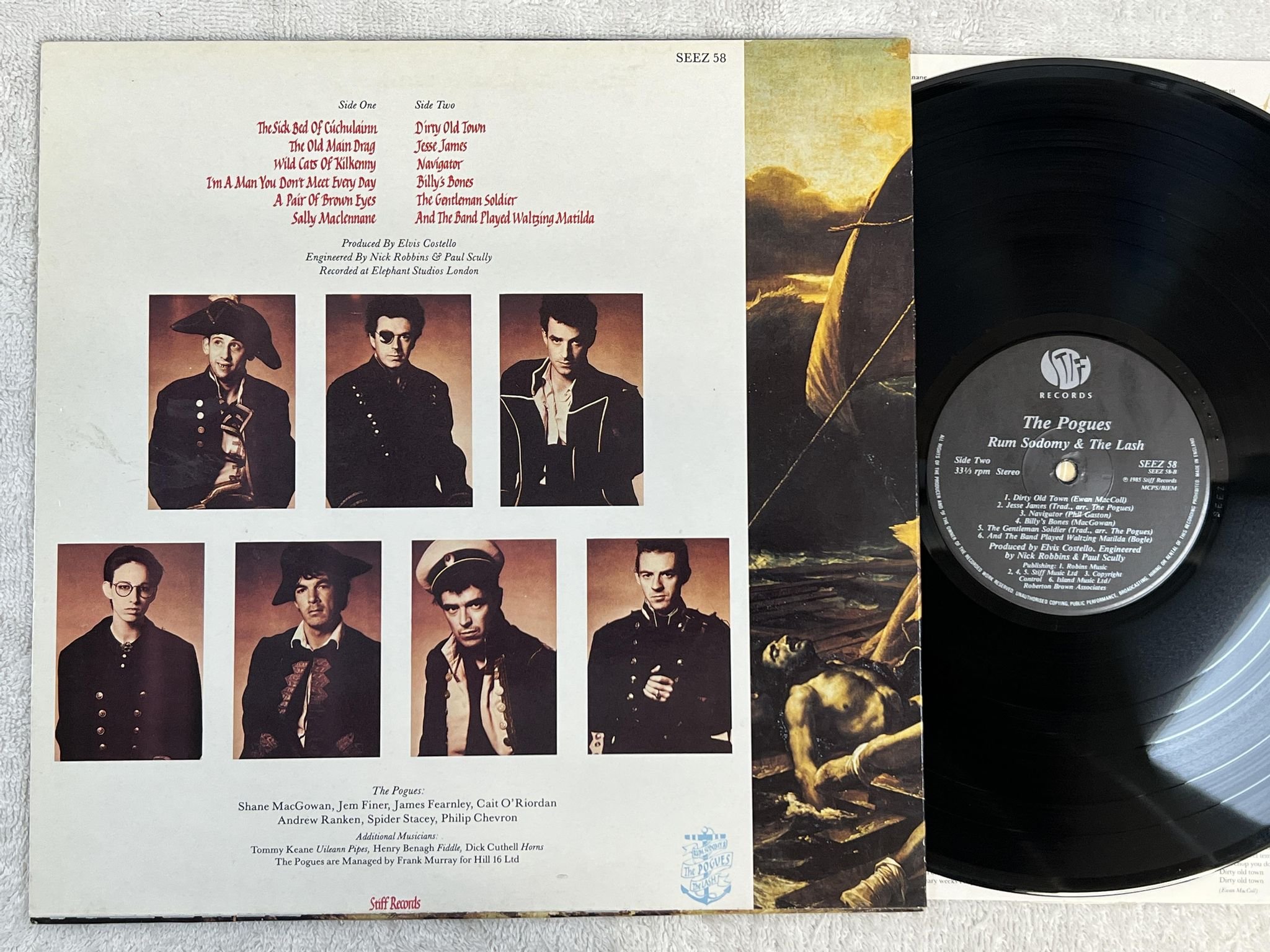 Omslagsbild för skivan THE POGUES rum sodomy & the lash LP -85 UK STIFF SEEZ 58