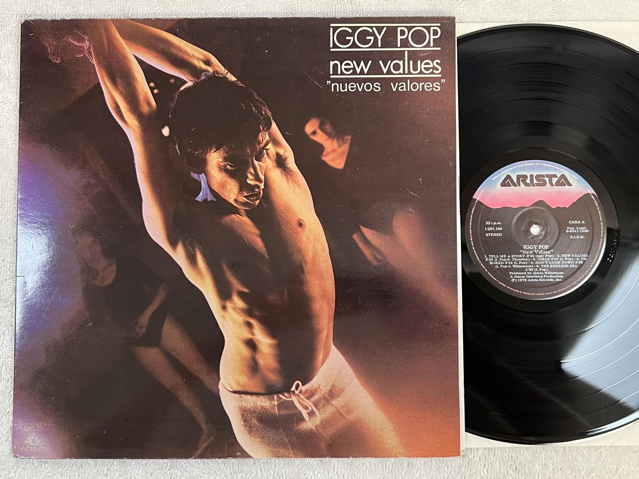 Omslagsbild för skivan IGGY POP new values LP Spain ARISTA I-201144