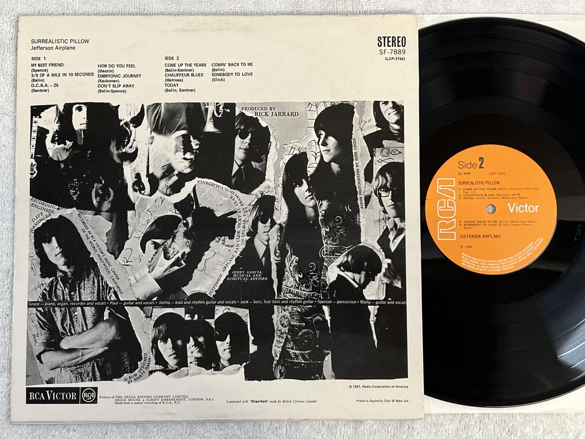 Omslagsbild för skivan JEFFERSON AIRPLANE surrealistic pillow LP -69 UK RCA Victor SF 7889 * CLASSIC *