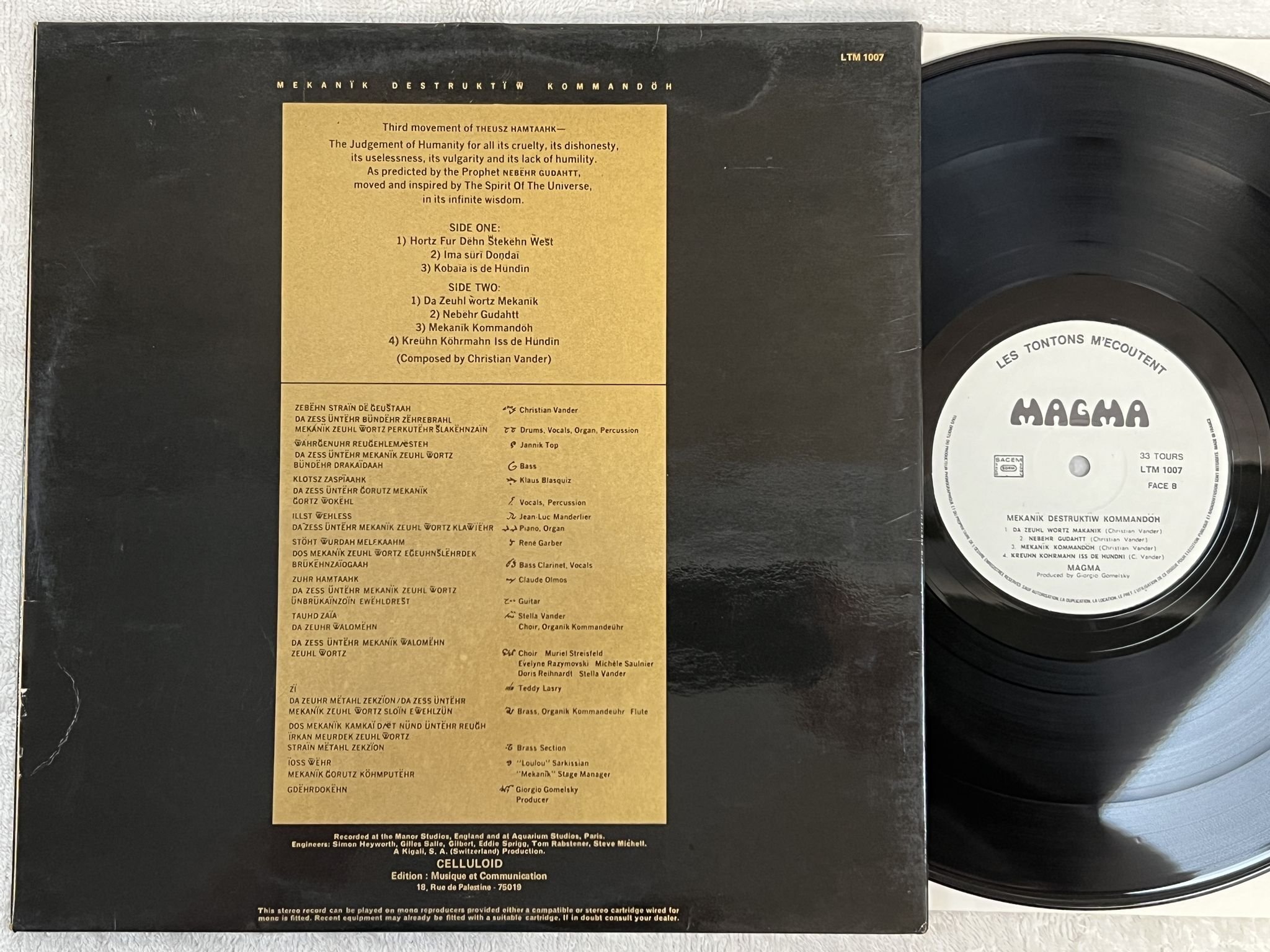 Omslagsbild för skivan MAGMA mekanik destruktiw kommandoh LP -73/79 Fra LES TONTONS M'ECOUTENT LTM 1007