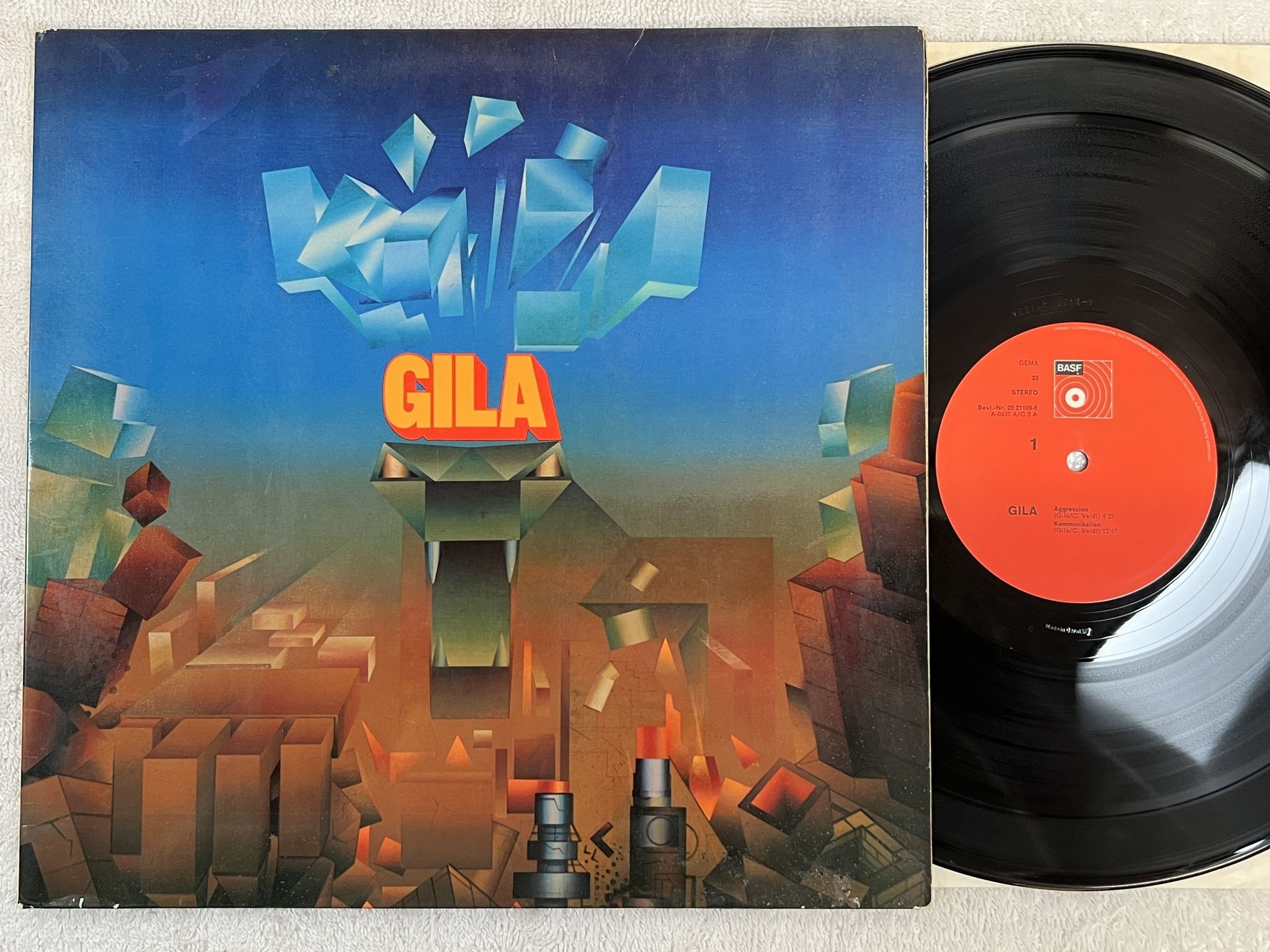 Omslagsbild för skivan GILA s/t LP -71 Ger BASF 20 21109-6 *** RARE KRAUTROCK ***