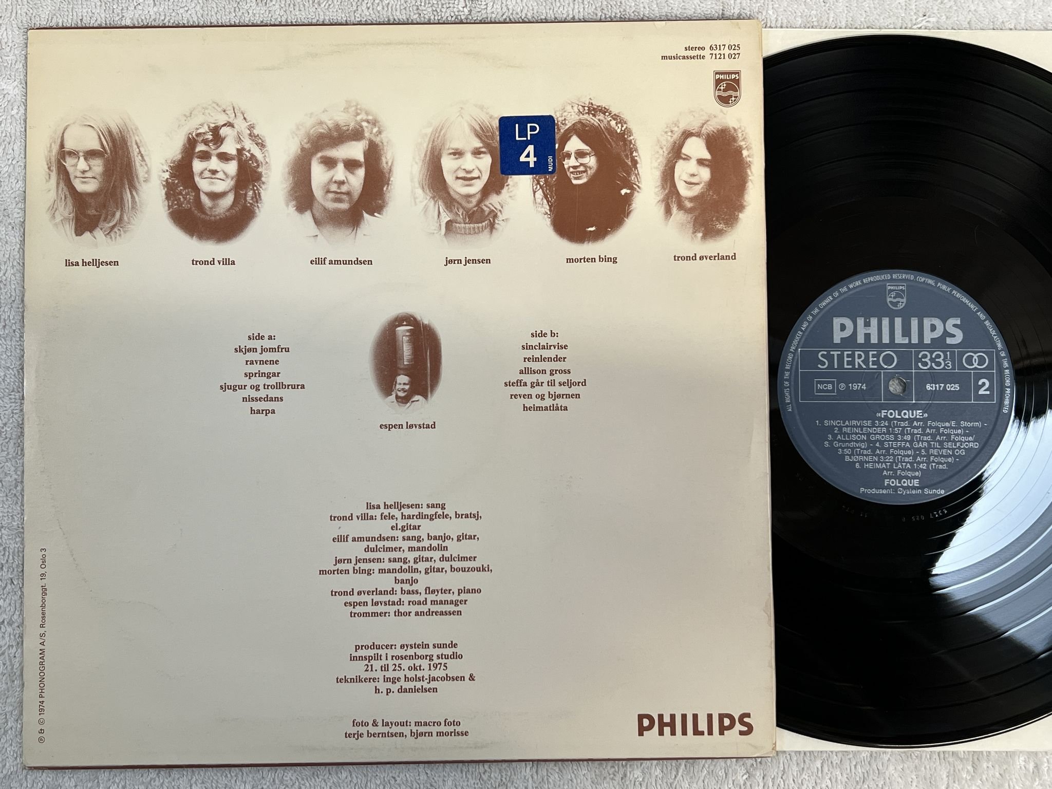 Omslagsbild för skivan FOLQUE s/t LP -74 Norway PHILIPS 6317025 *** FOLK / PROG ***